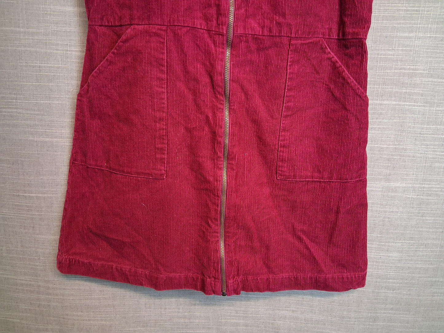 Marks and Spencer Corduroy Full Zip Burgundy Dress Age 13-14 Years