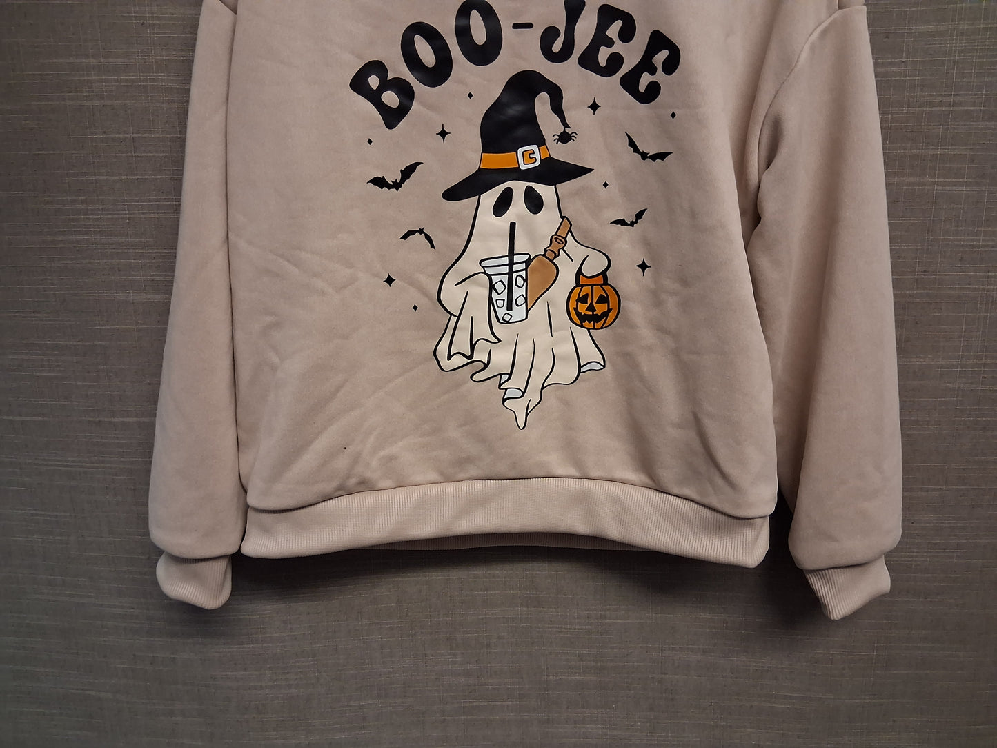 Shein Girls Halloween Boo-Jee Beige Sweater Age 10 Years