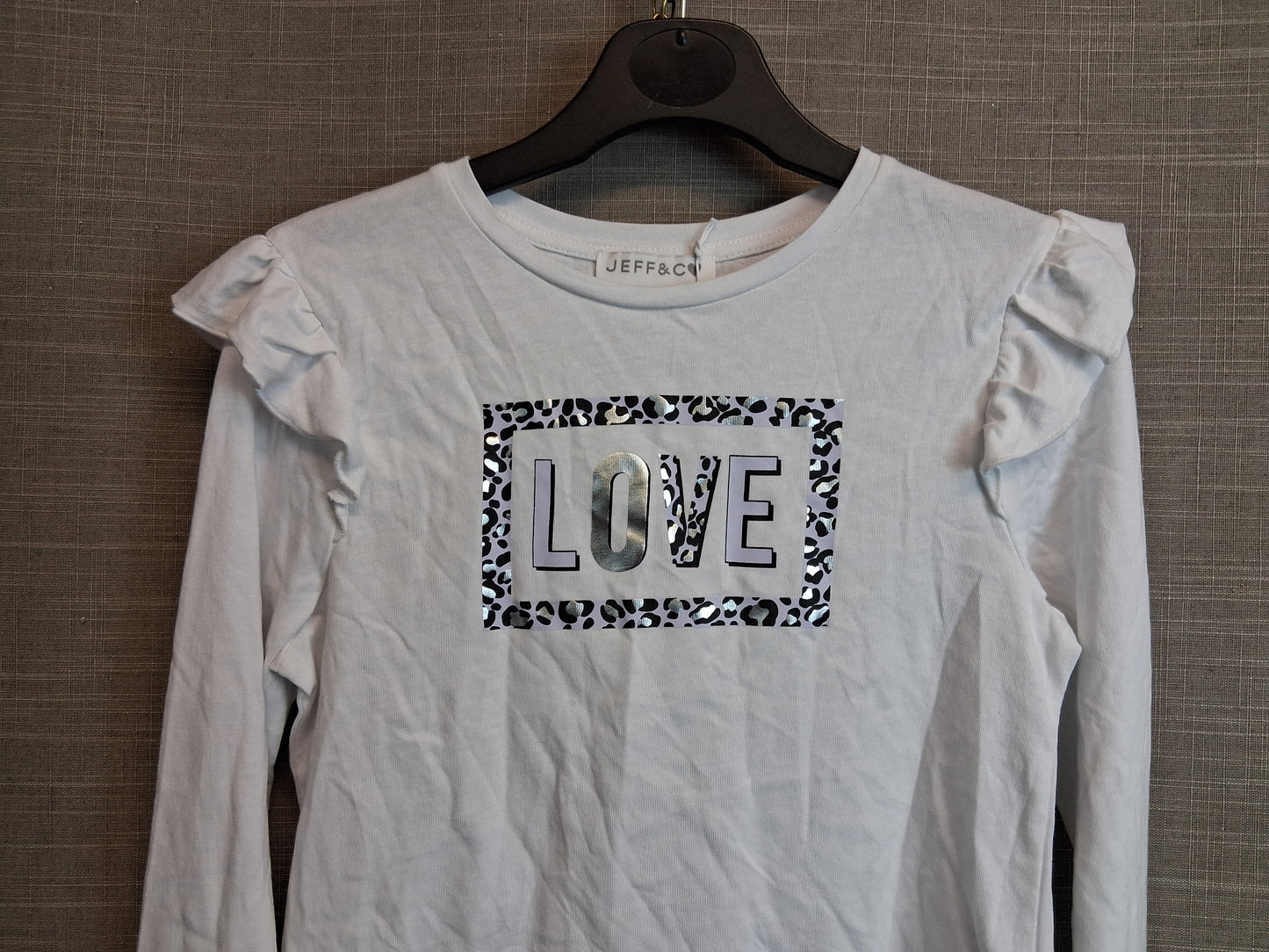 Jeff&Co Girls Long Sleeve Jersey T-Shirt "Love" Age 11-12 Years New
