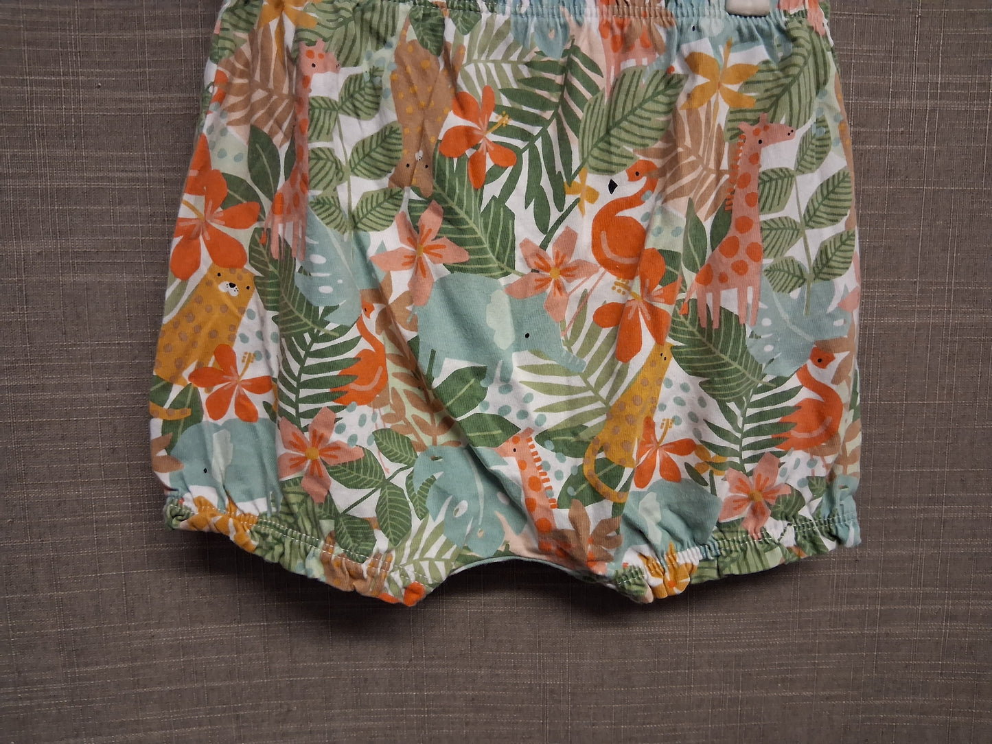 TU Girls Jersey Tropical Jungle Theme Shorts Age 18-24 Months