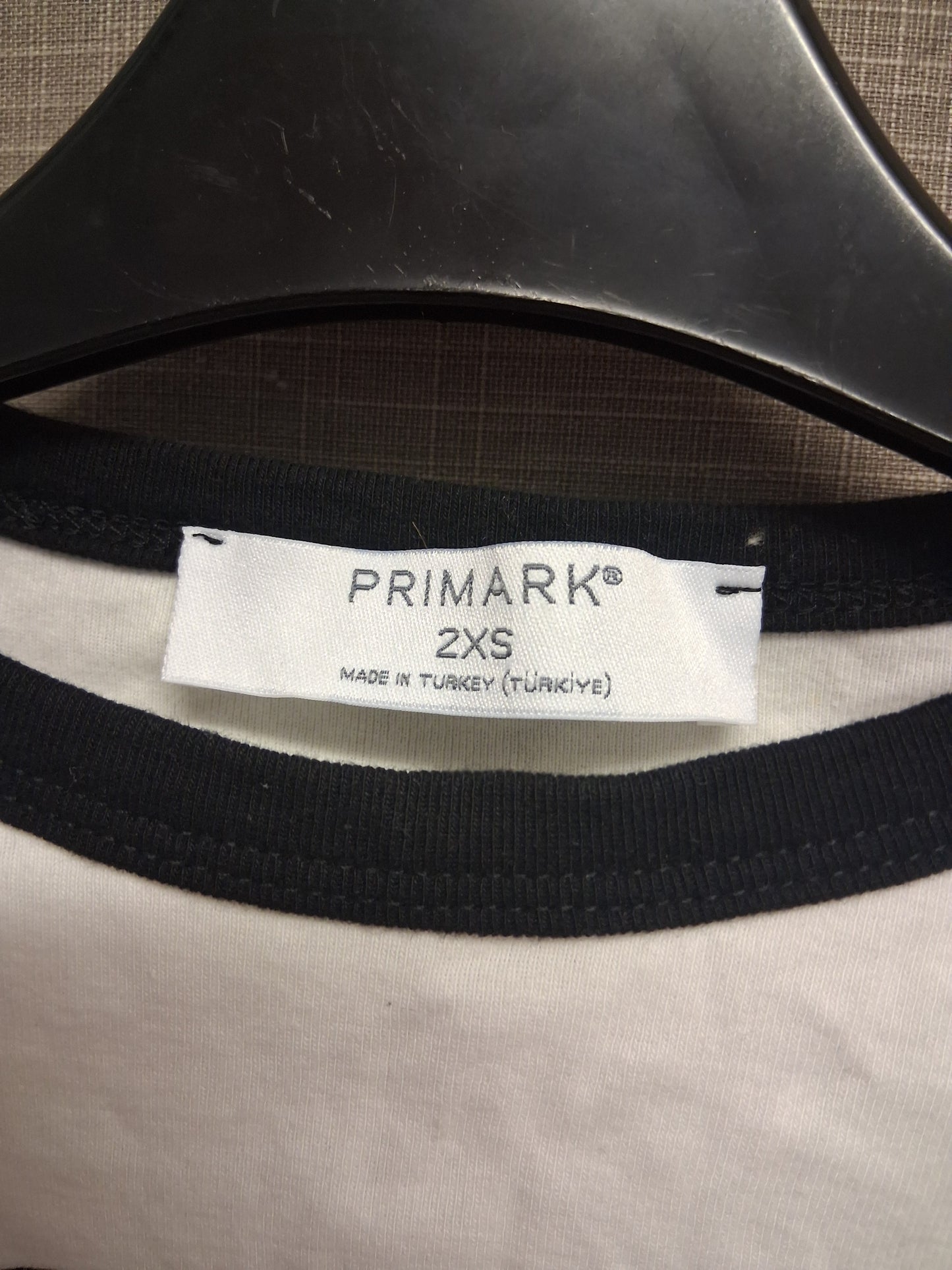 Primark Girls Ladies White Short Sleeve Crop T-Shirt "Lucky You" Size 2XS