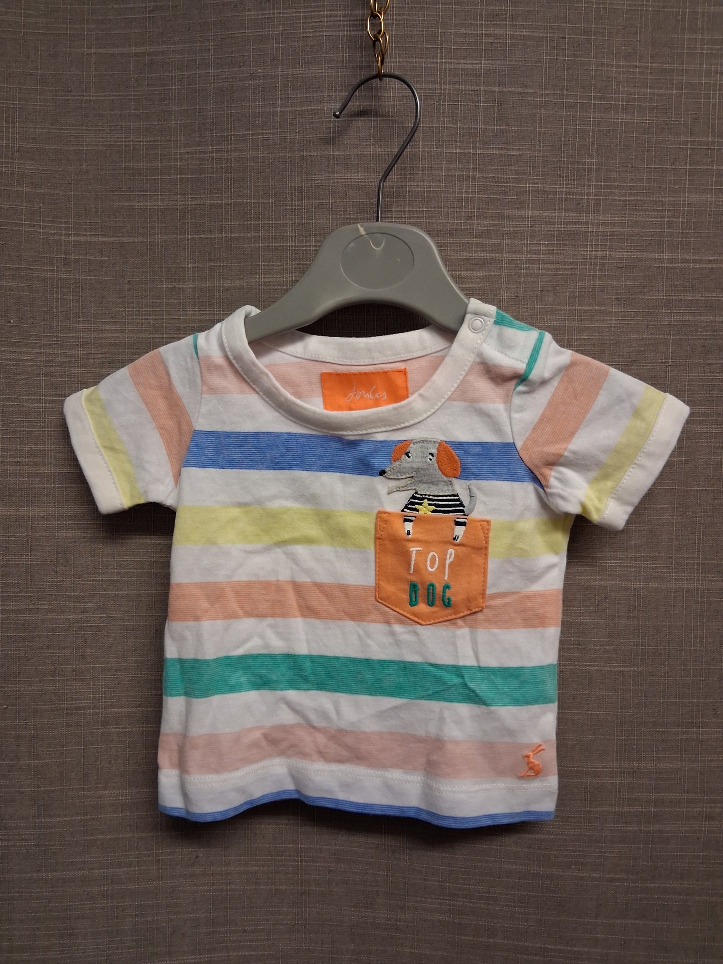 Joules Boys Multicolour Striped Jersey T-Shirt Short Sleeve Age 0-3 Month