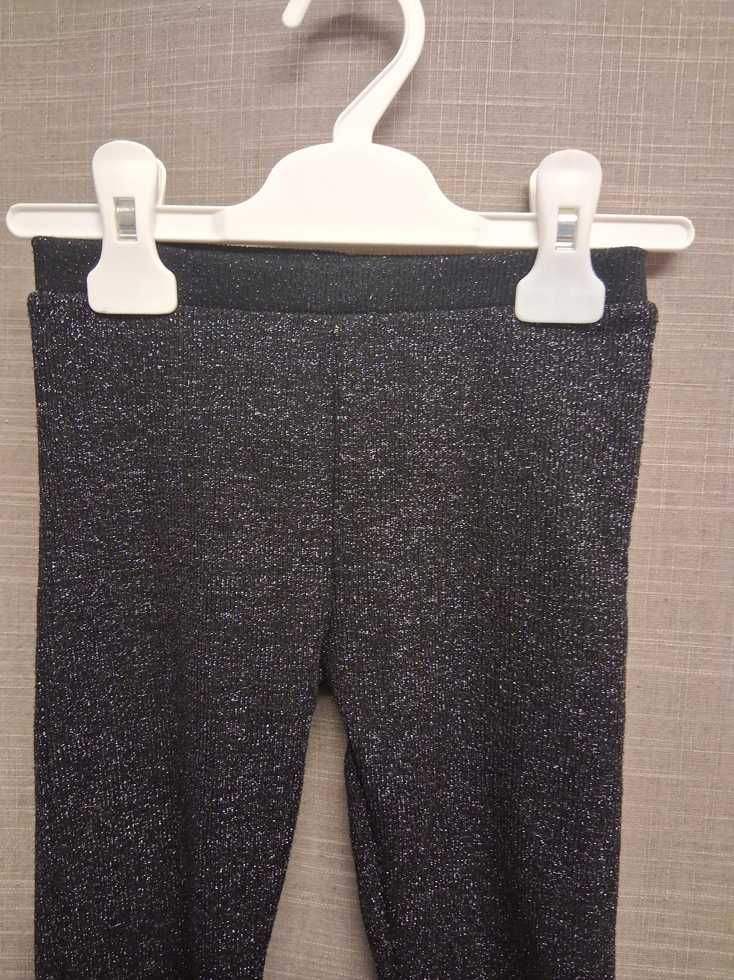 F&F Girls Black Bootcut Sparkly Leggings Age 4-5 Years