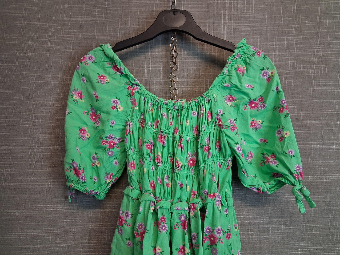 Next Girls Green Floral Tiered Dress Age 6 Years