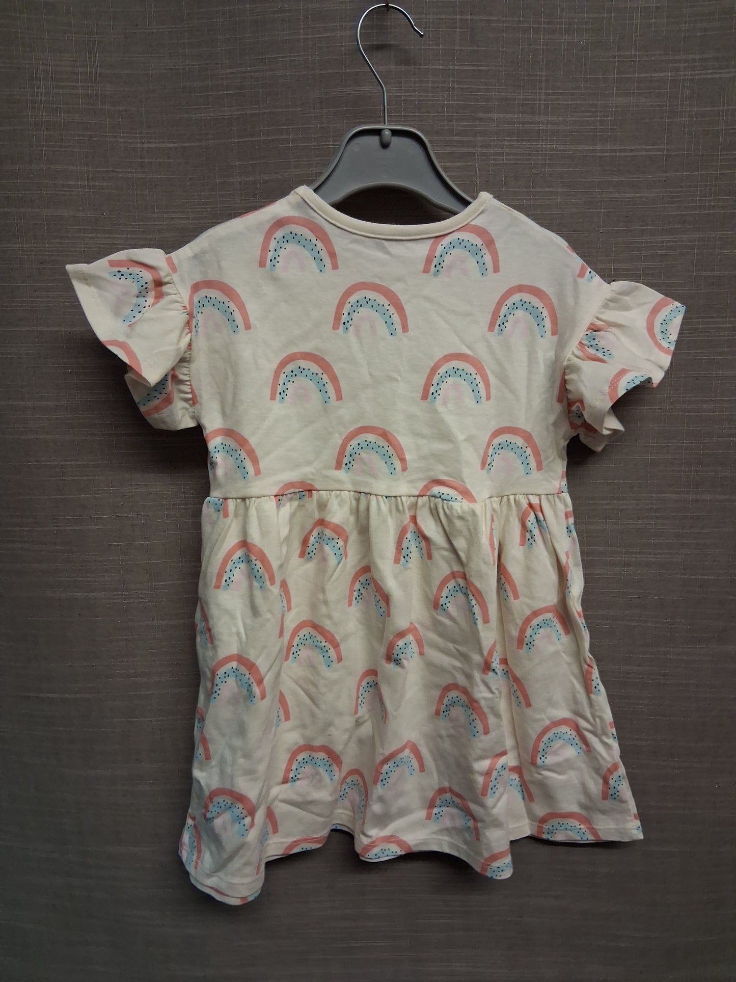 George Girls Rainbow Print Short Sleeve Jersey T-Shirt Dress Age 2-3 Years