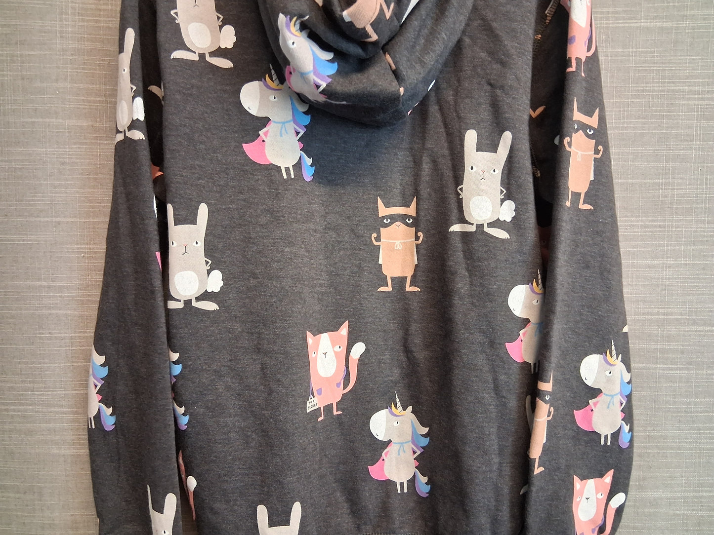Next Girls Grey Animal Print Hoodie Age 12 Years