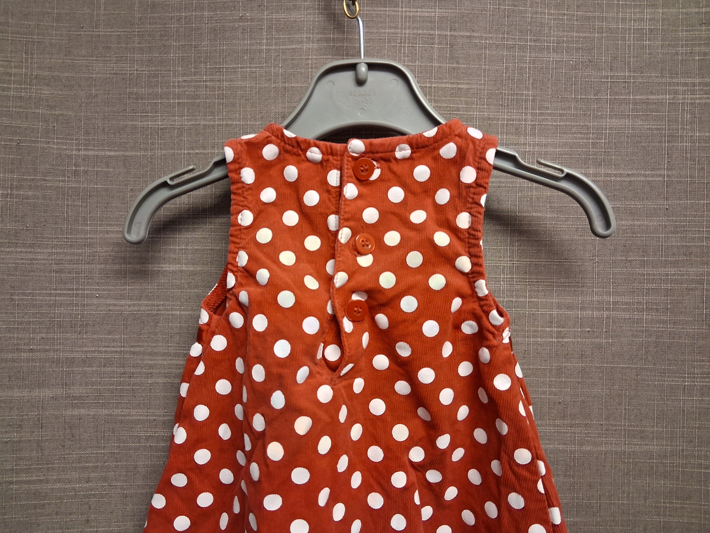 Disney Baby Minnie Mouse Red Spotty Pinafore Dress Sleeveless Age 6-9 Months