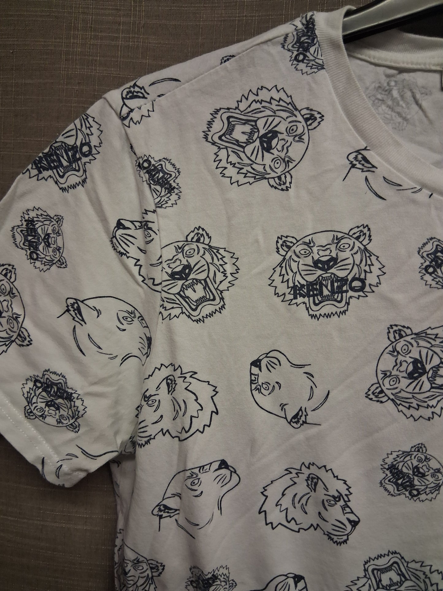 Kenzo Boys White Tiger Print T-Shirt Short Sleeve Age 16 years Slim Fit