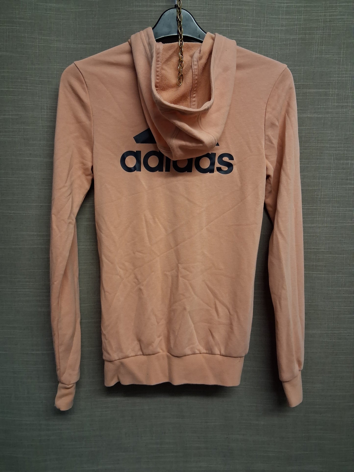 Adidas Girls Peach Full Zip Hoodie Long Sleeve Age 13-14 Years