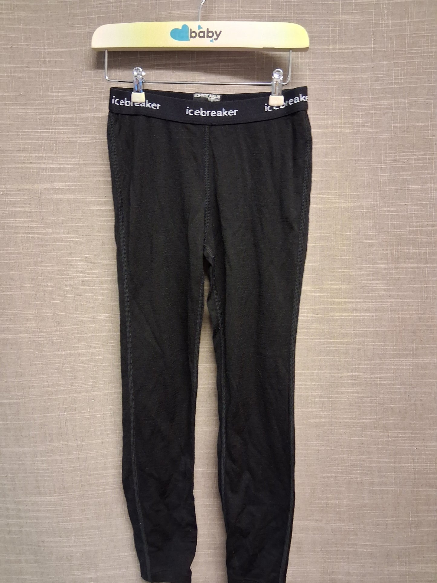 Icebreaker Merino 200 Leggings Girls 100% Merino Wool Elastic Waist Age 6 Years Black