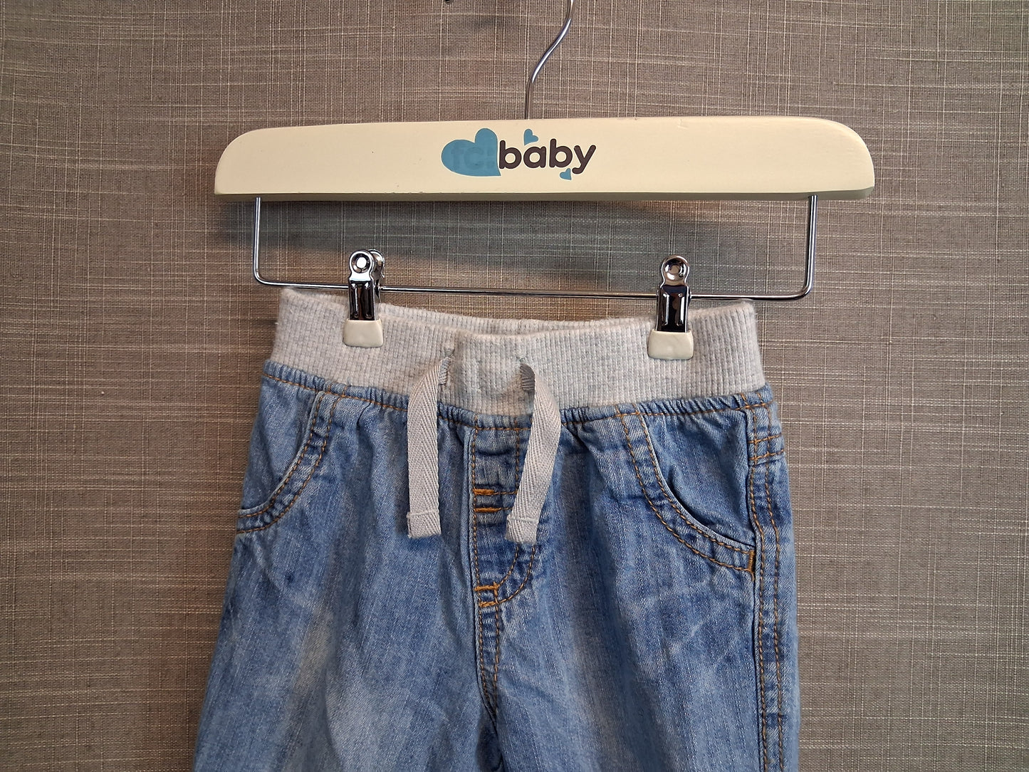 Next Boys Blue Denim Jeans Lined Age 0-3 Months