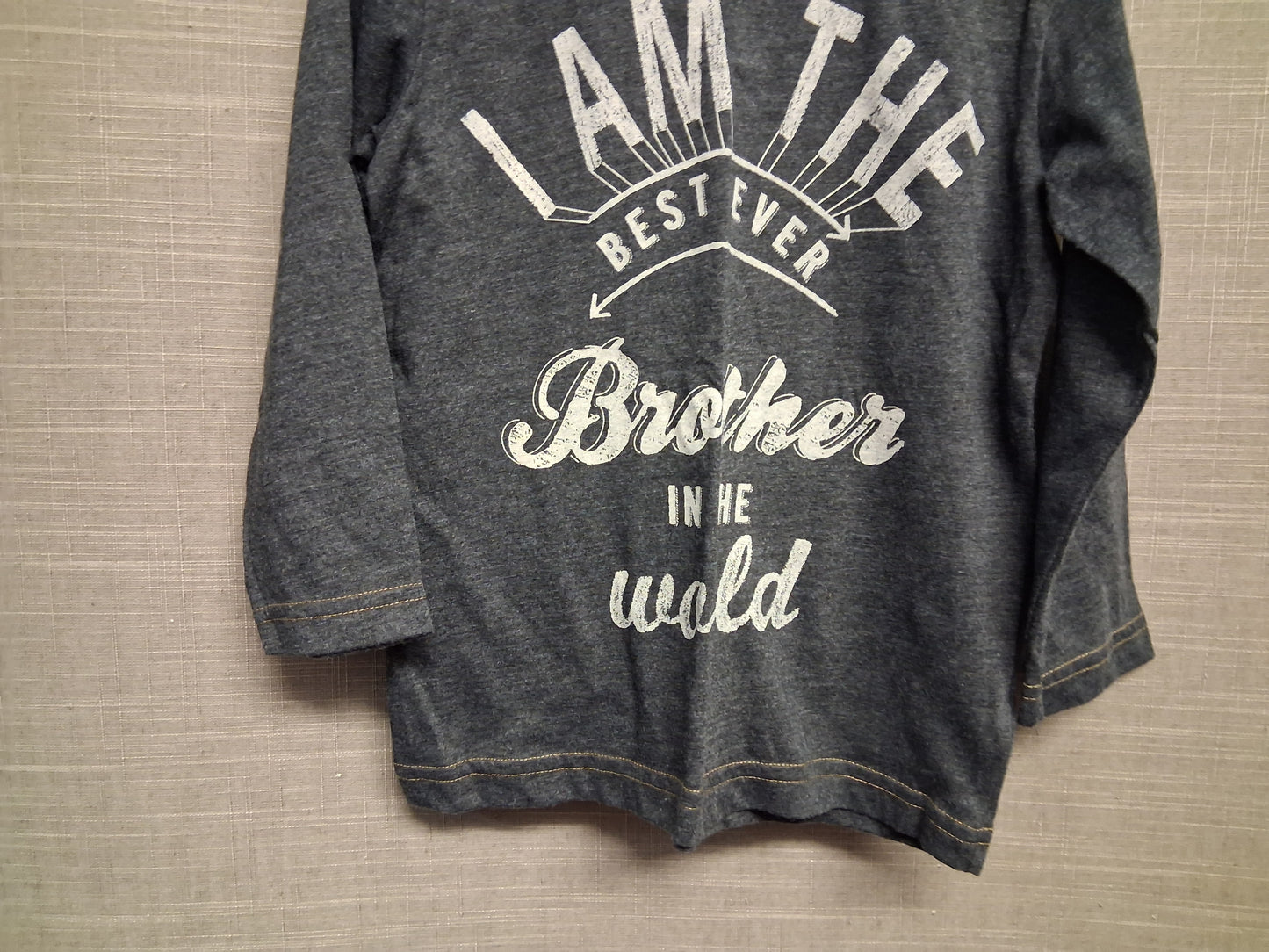 Next Boys Grey Long Sleeve T-Shirt 'I'm the best brother' Age 18-24 Months