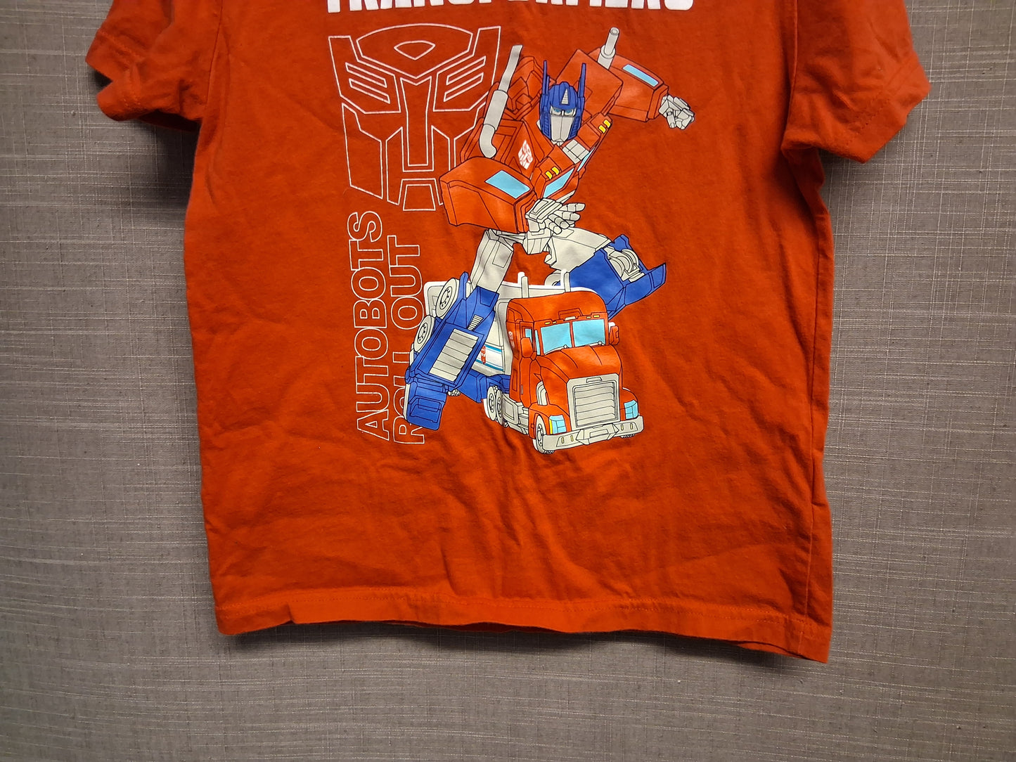Transformers Boys T-Shirt Short Sleeve Red Jersey Age 7-8 Years
