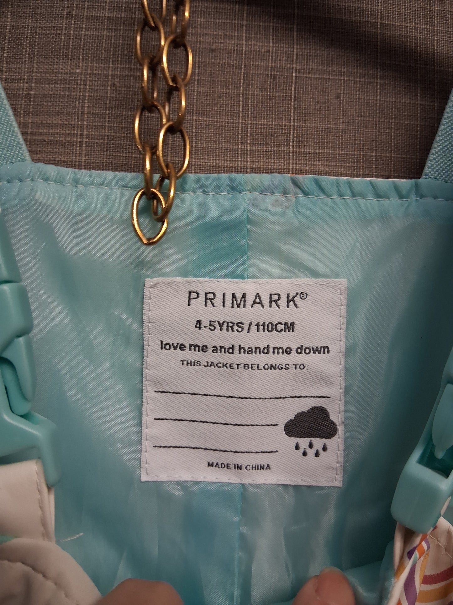 Primark Girls Rain/Snow Dungarees Trousers Waterproof Adjustable Straps Age 4-5 Years