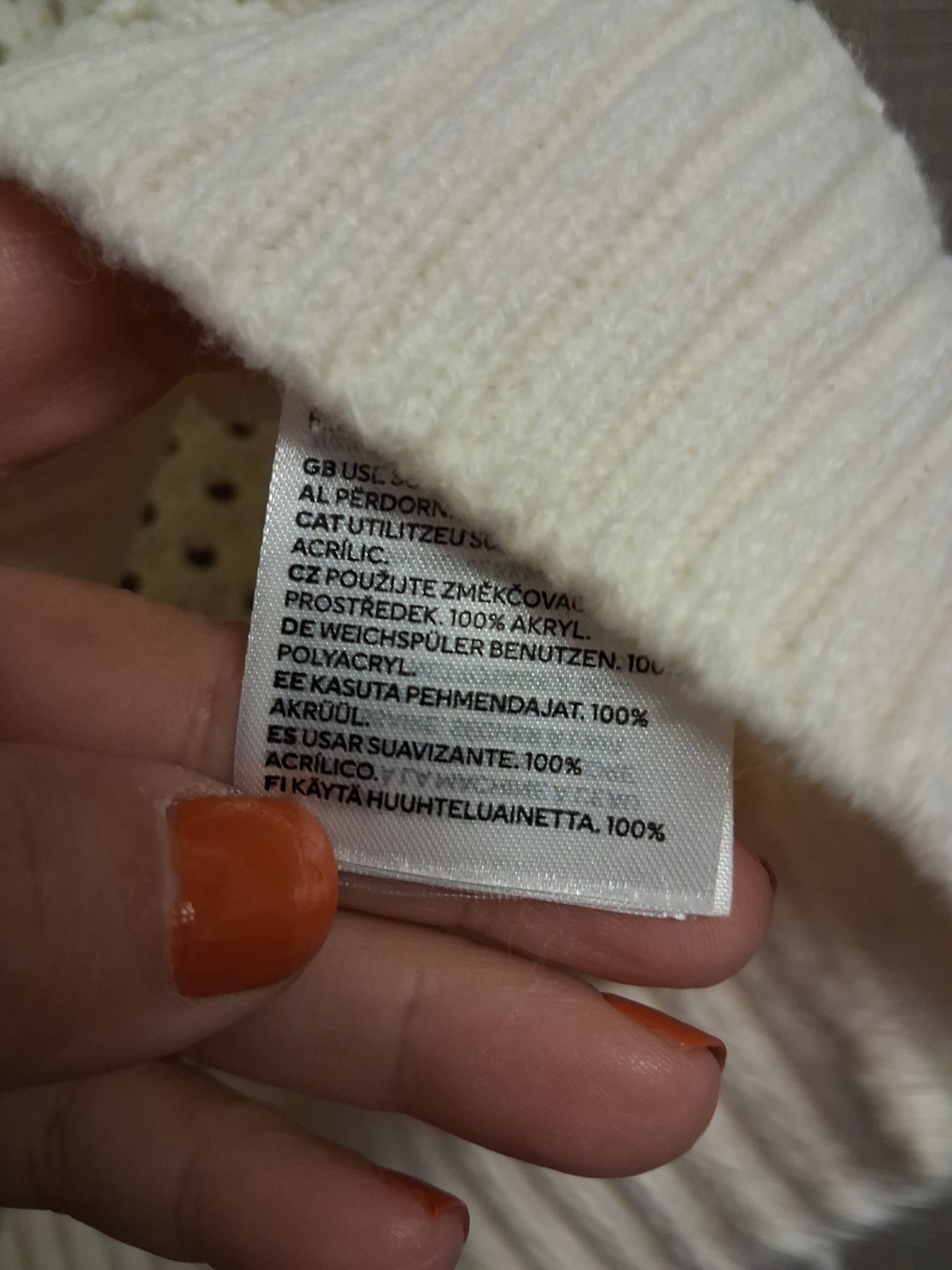 H&M Girls Cream Crochet Cropped Sweater Jumper Age 8-10 years