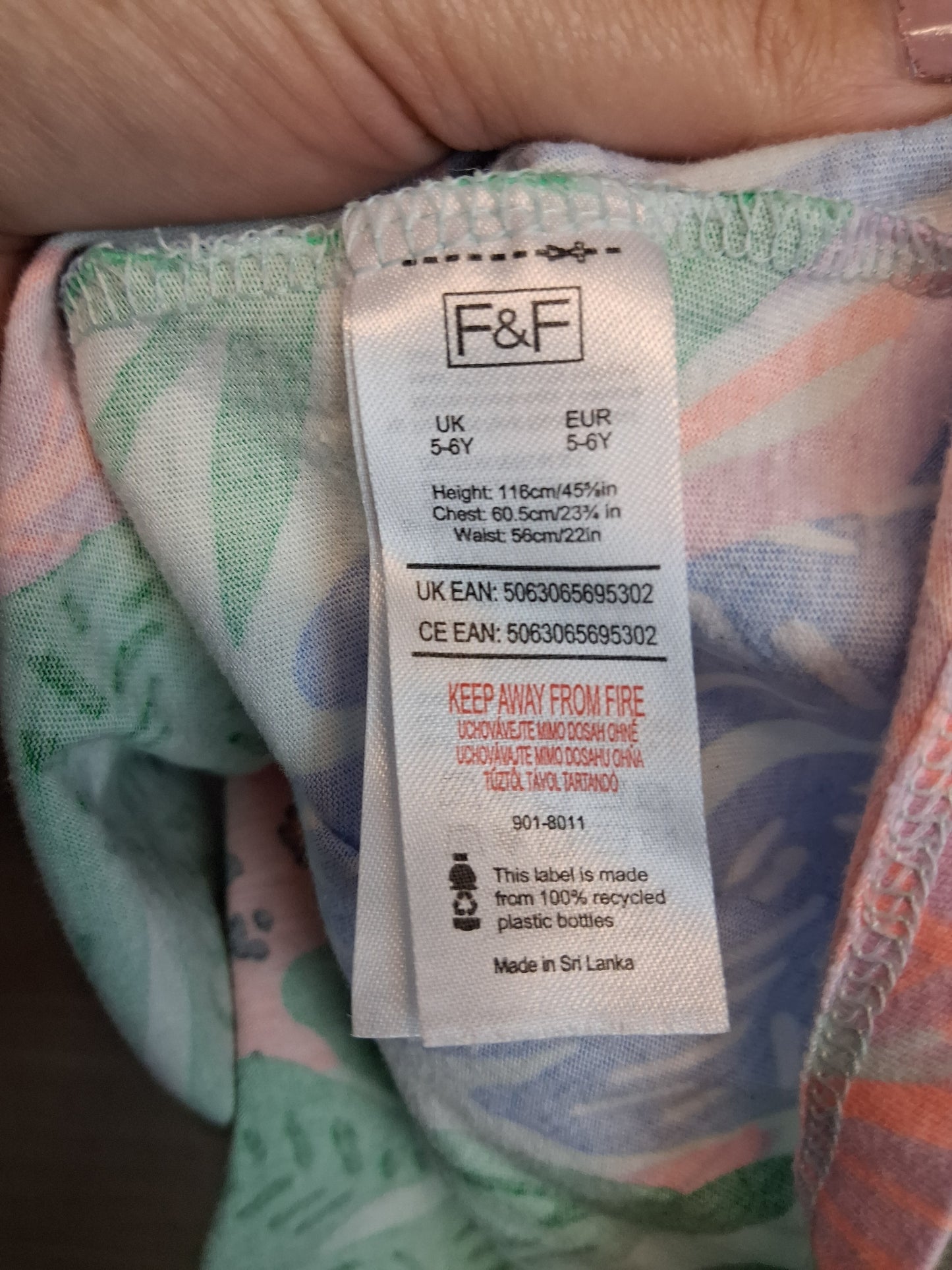 F&F Girls Multicolour Floral Sundress Sleeveless Age 5-6 Years