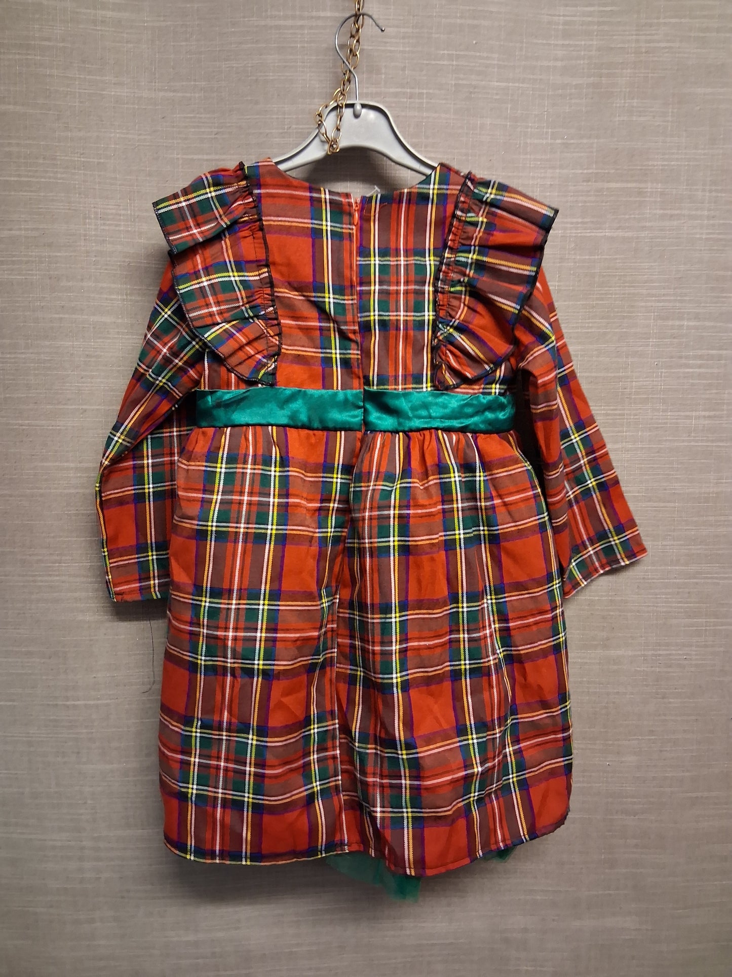 Shein Girls Red Tartan Party Dress Age 8 Years