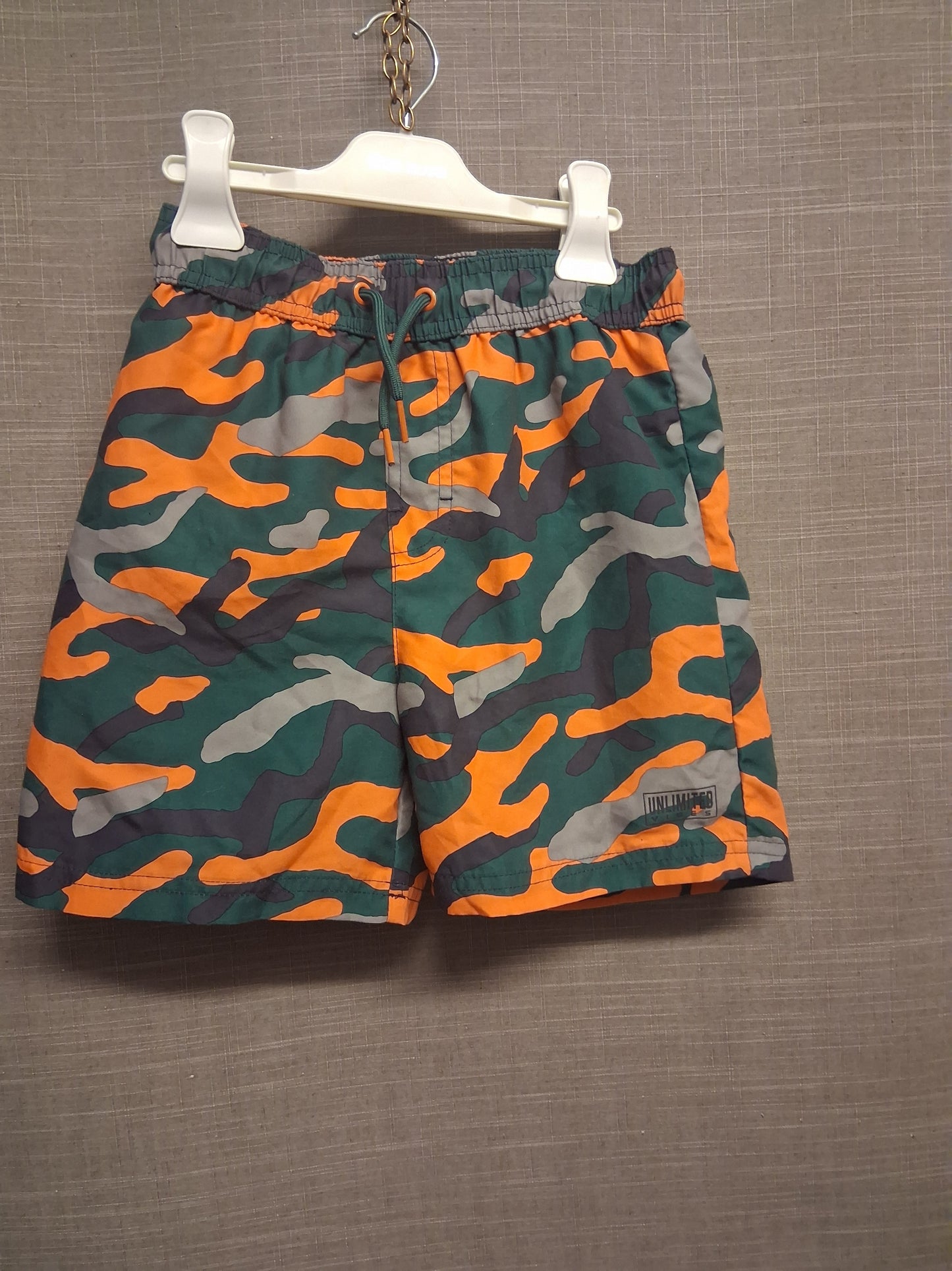 George Boys Green Orange Camouflage Swim Shorts Age 8-9 Years