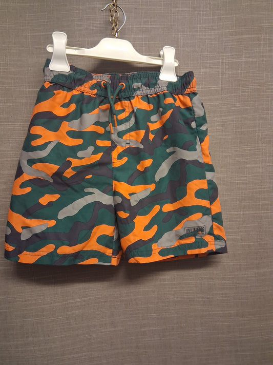 George Boys Green Orange Camouflage Swim Shorts Age 8-9 Years
