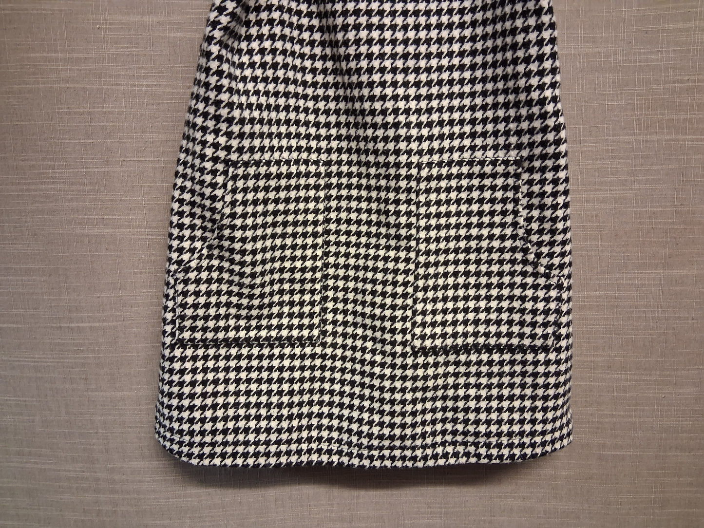 Next Girls Black White Houndstooth Print Pinafore Dress Age 8 Years