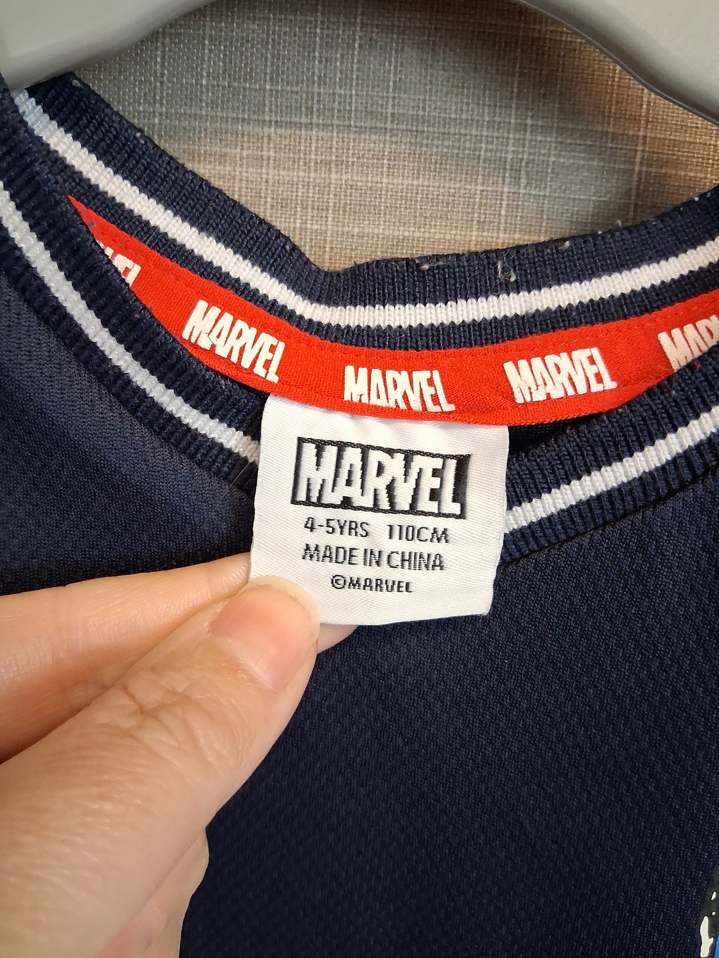 Marvel Captain America Jersey T-Shirt Short Sleeve Age 4-5 Years Navy