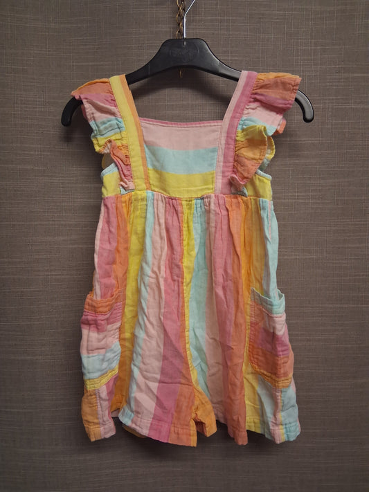 Nutmeg Playsuit Girls Multicolour Frill Straps 100% Cotton Age 4-5 Years
