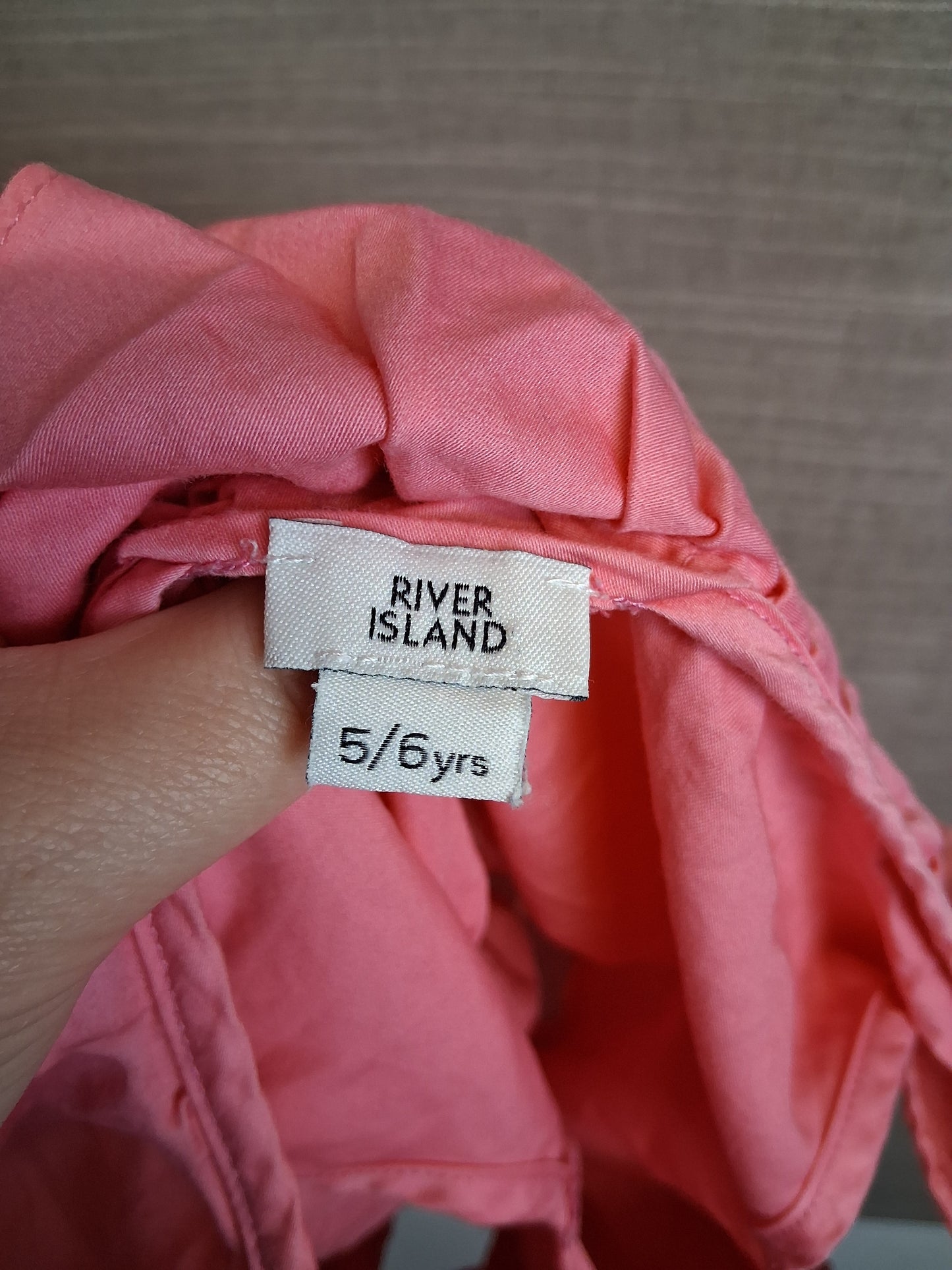 River Island Girls Pink Ruffle Top Age 5-6 Years