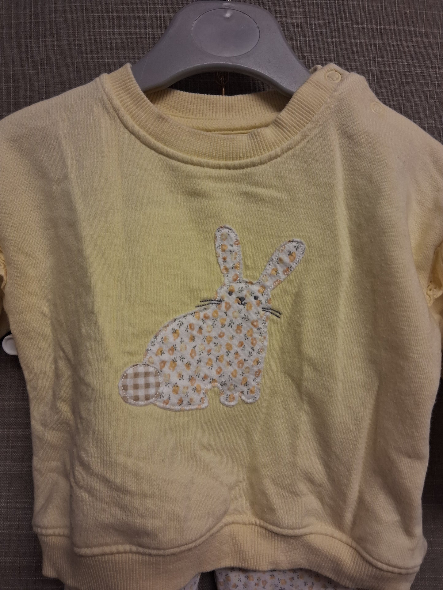 F&F Girls Yellow 2 Piece Outfit Sweater and Leggings Age 3-6 Months
