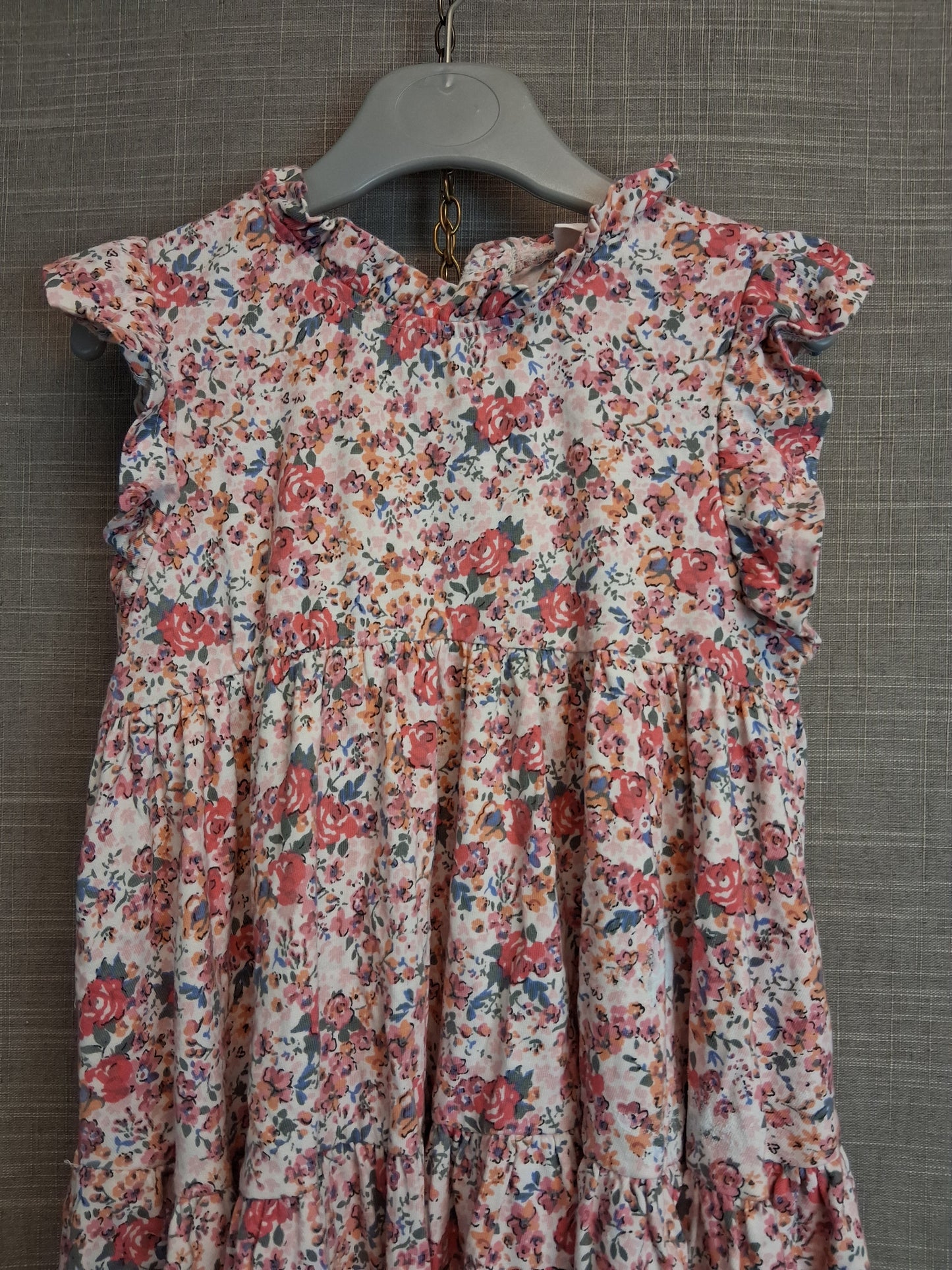 Next Girls Pink Floral Sleeveless Dress Age 5-6 Years