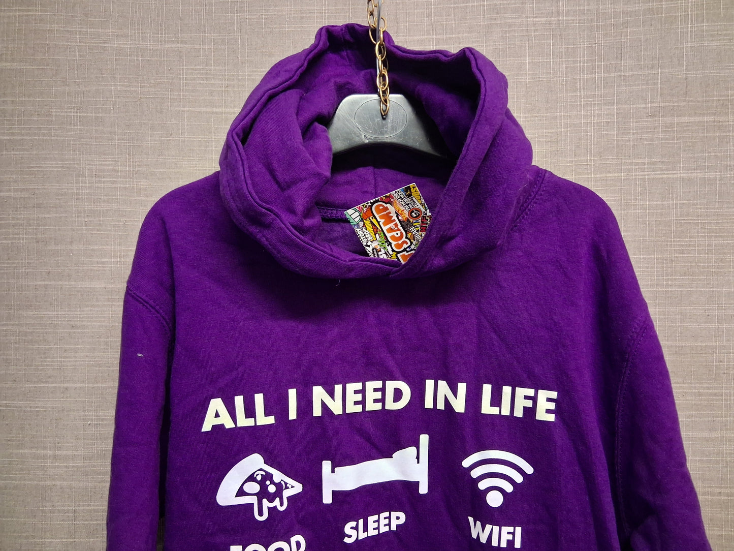Hot Scamp 'All I Need In Life' Purple Hoodie Age 12-13 Years New