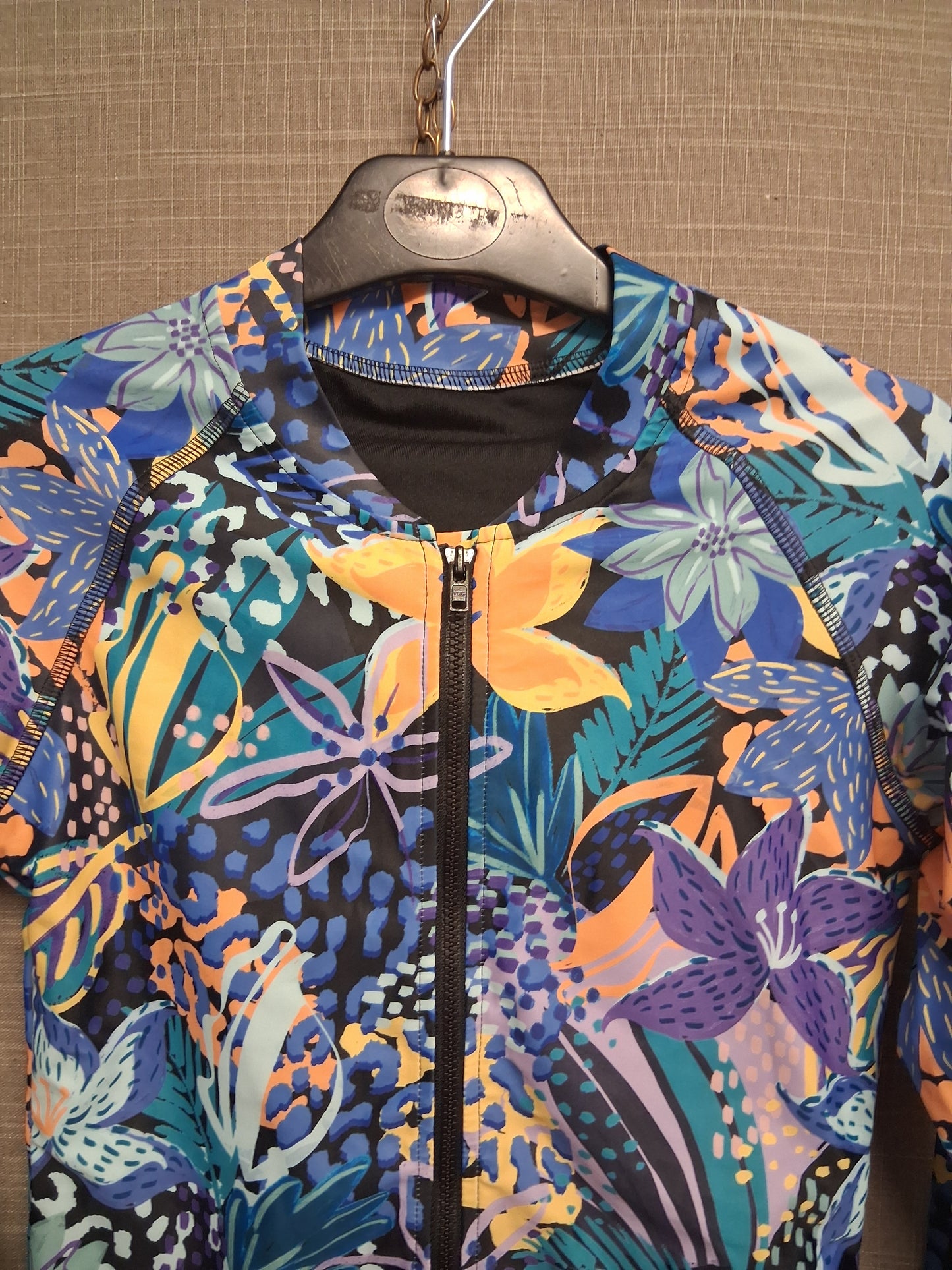 Next Girls Blue Floral Long Sleeve  Swimsuit One Piece Age 12 Years