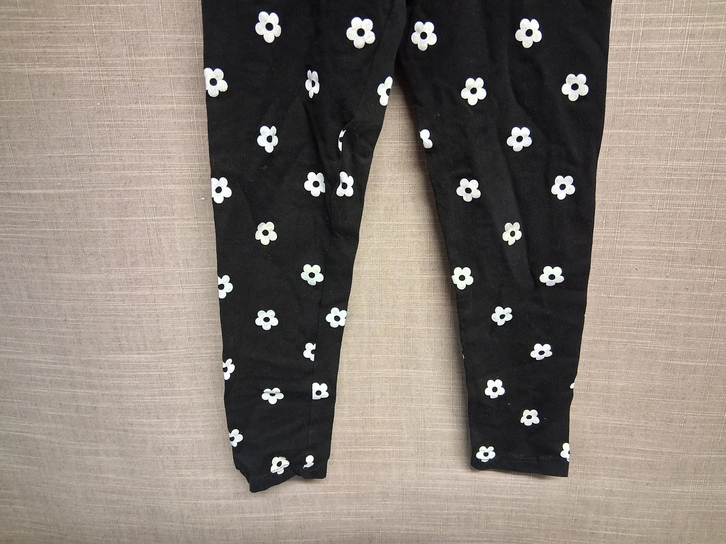 Matalan Black Floral Jersey Leggings Age 7 Years