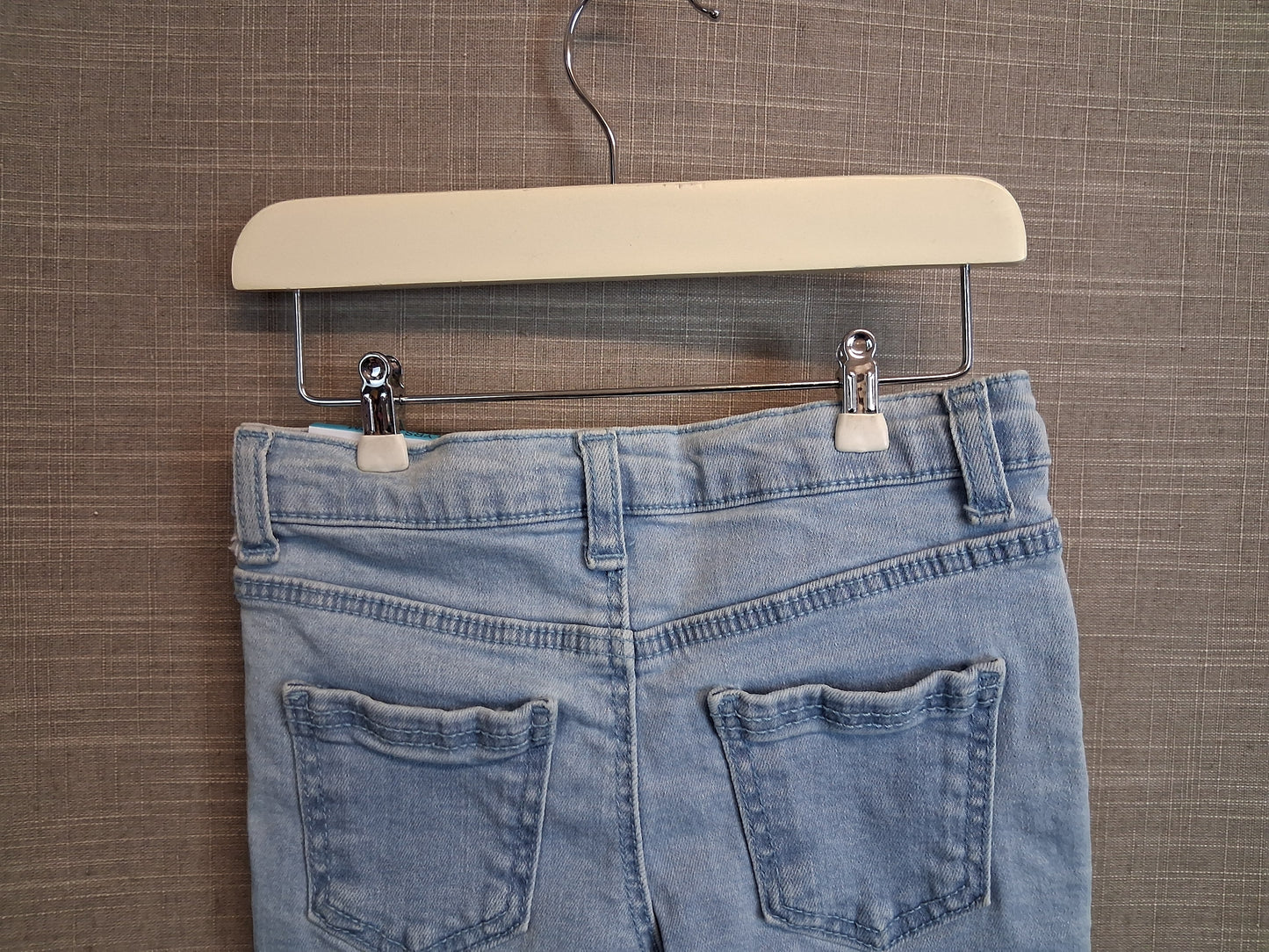 Primark Girls Blue Denim Shorts Age 3-4 Years Raw Hem New