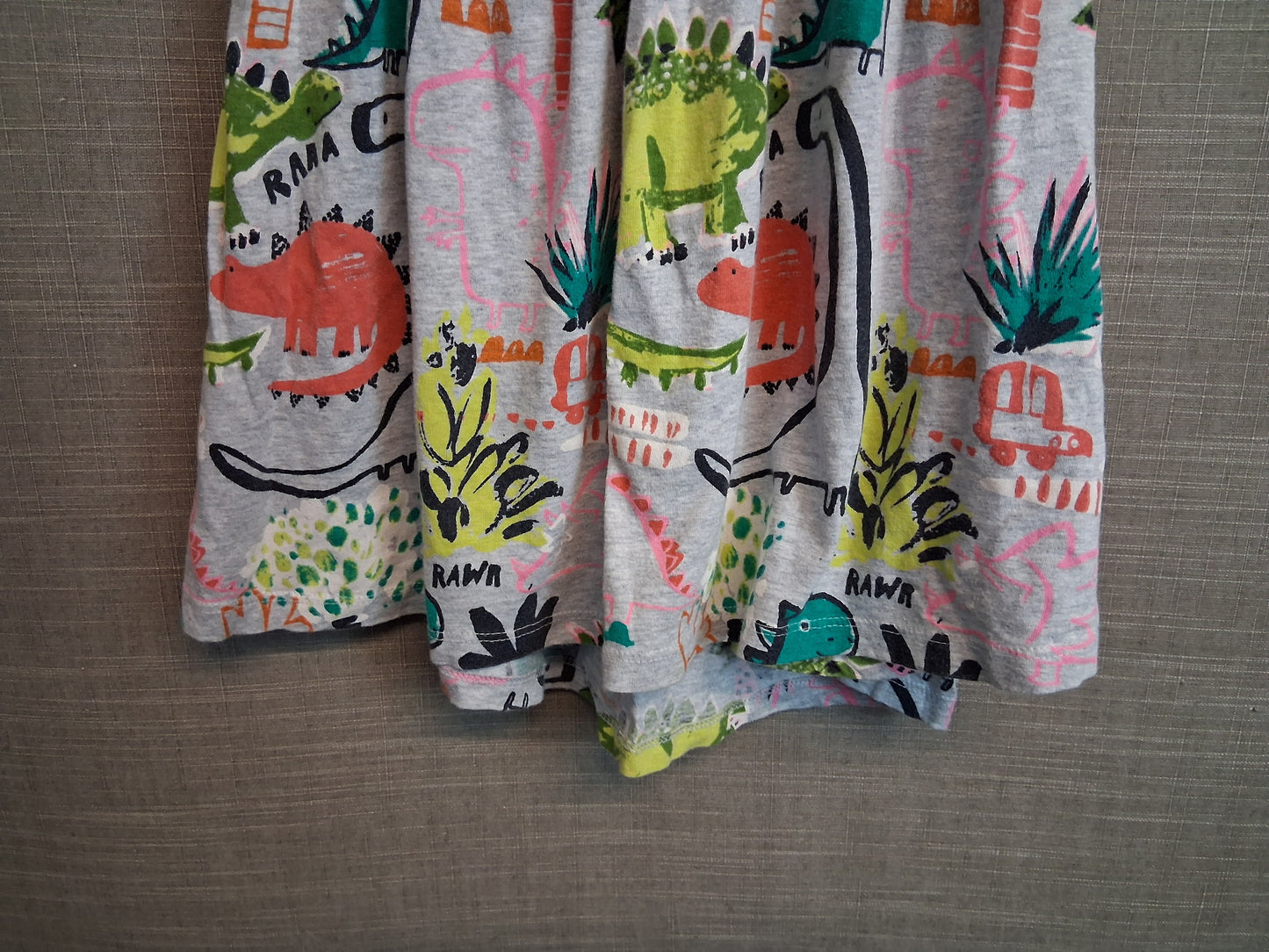Next Girls Grey Dinosaur Dress Jersey Age 4-5 Years