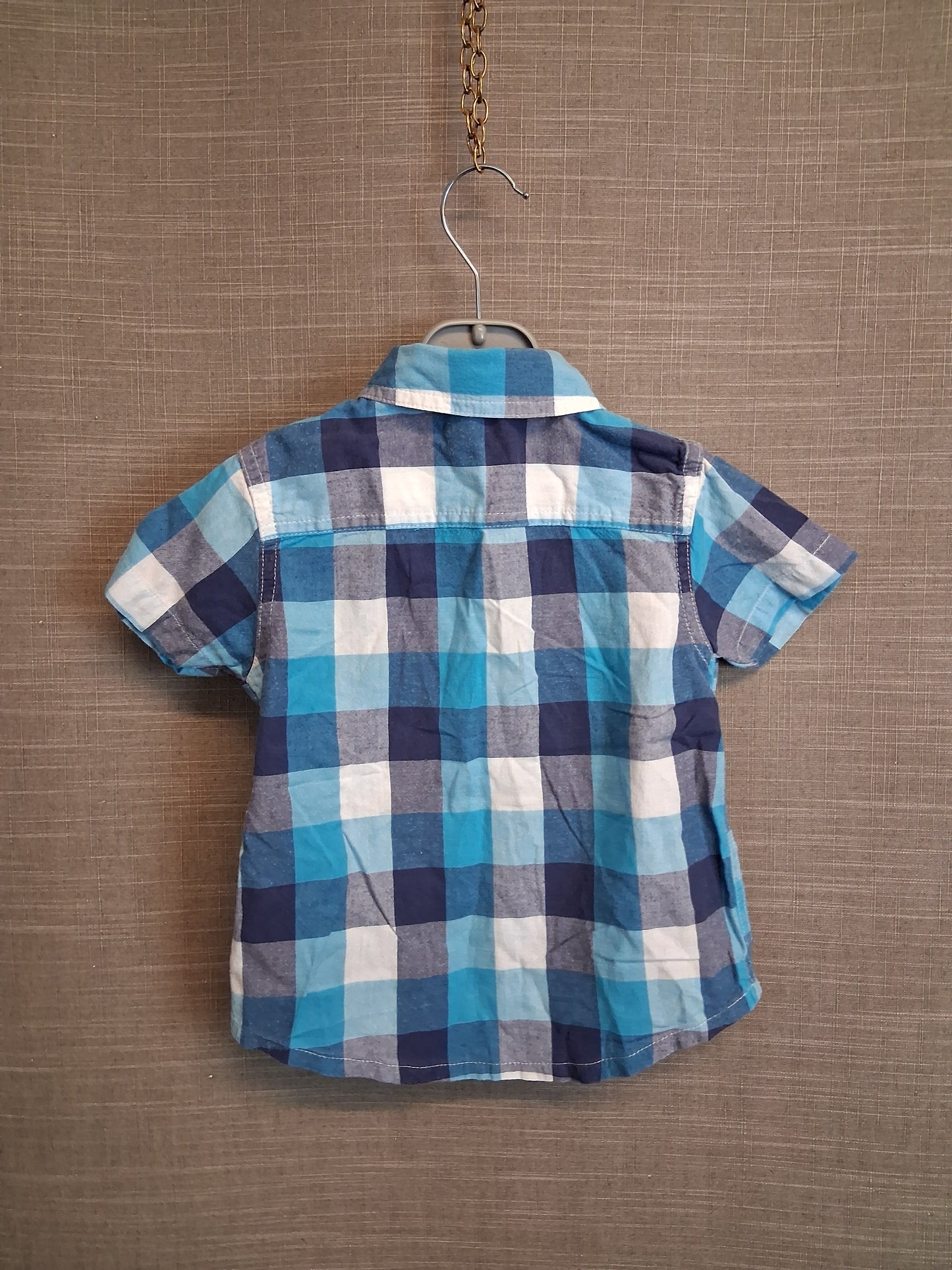 F&F Boys Check Short Sleeve Shirt Age 18-24 Months