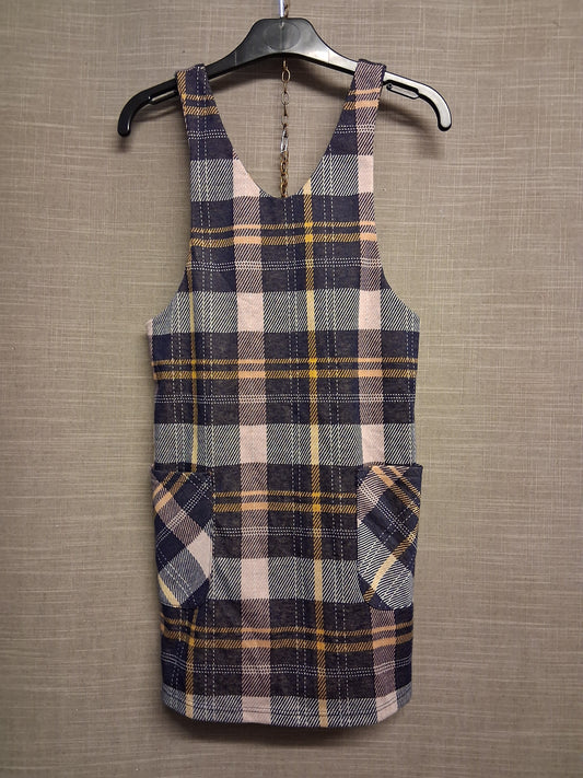 Nutmeg Girls Multicolour Check Pinafore Dress with Pockets Age 8-9 Years
