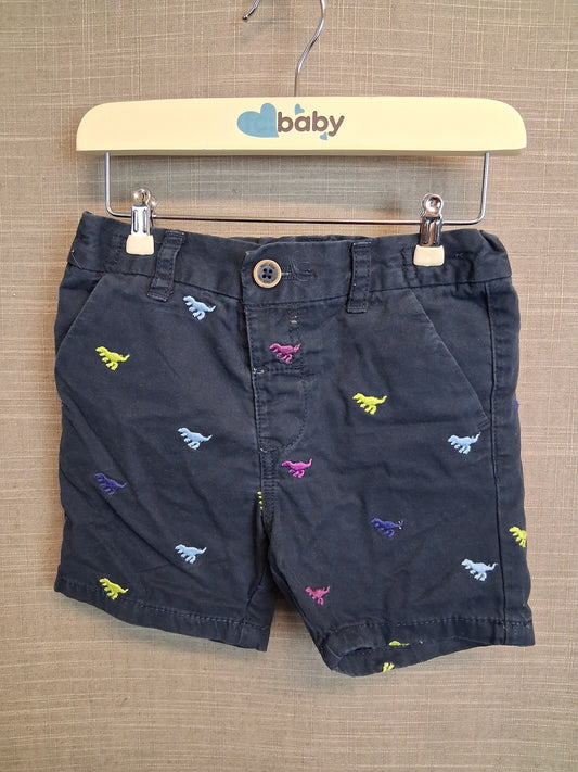 Next Boys Navy Embroidered Dinosaur Chino Shorts Age 12-18 Months