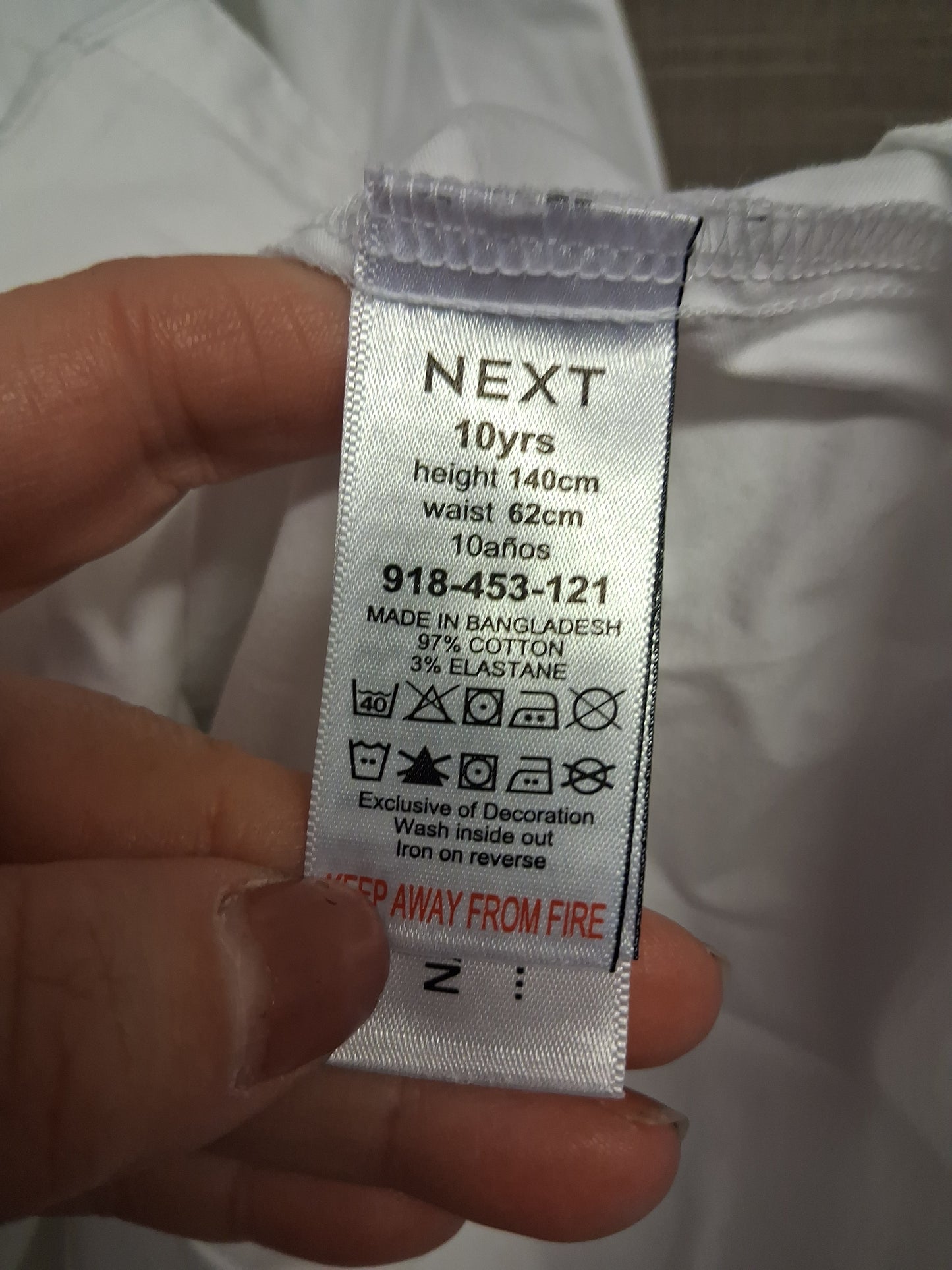 Next Girls White Short Sleeve Peter Pan Collar Blouse Age 10 Years