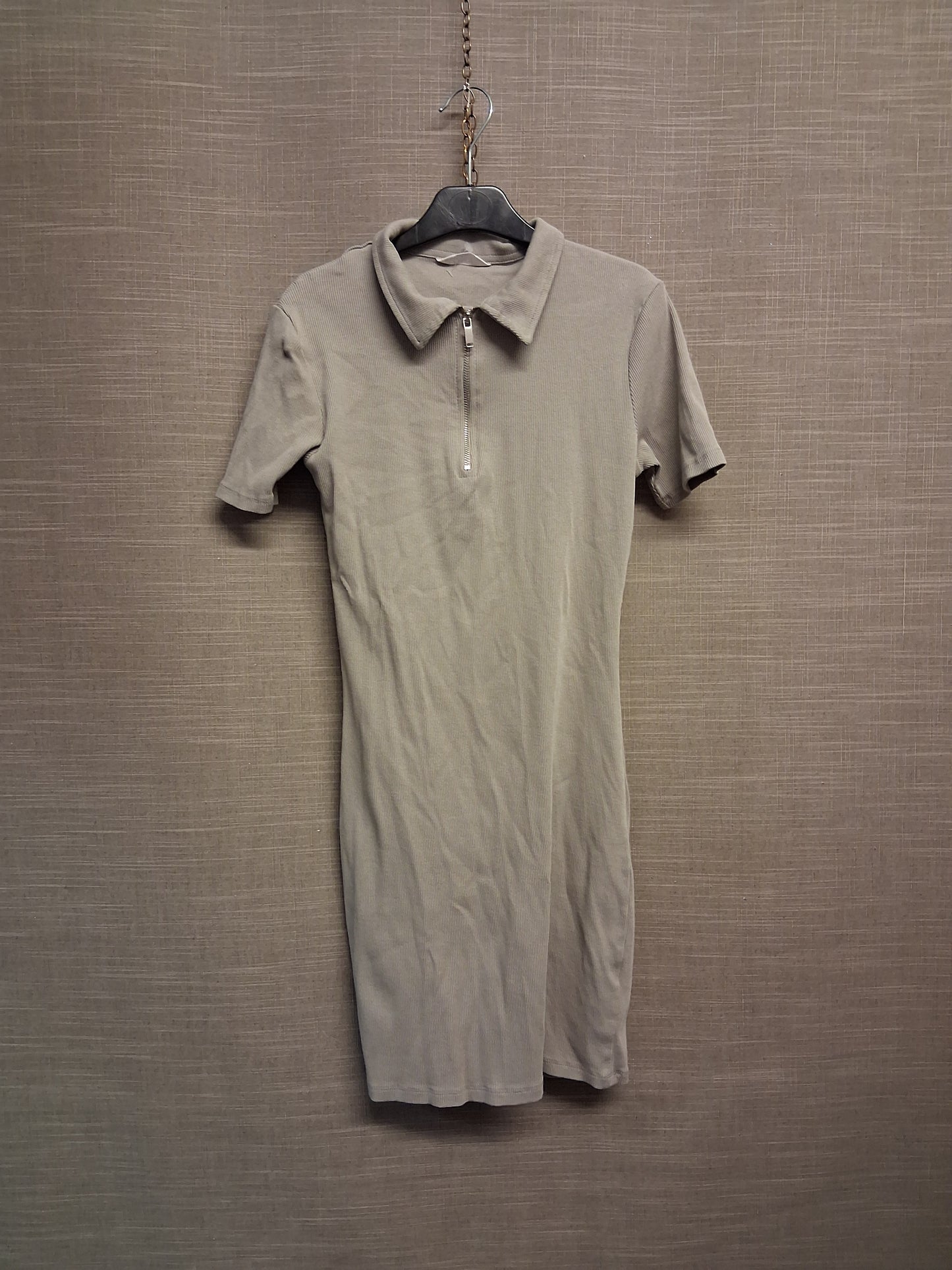 Matalan Grey T-Shirt Dress Short Sleeve Zip Detail Age 15 Years