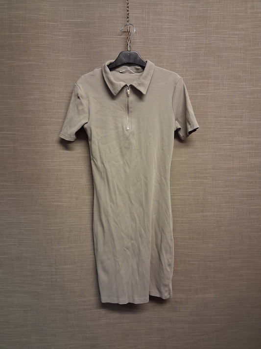 Matalan Grey T-Shirt Dress Short Sleeve Zip Detail Age 15 Years