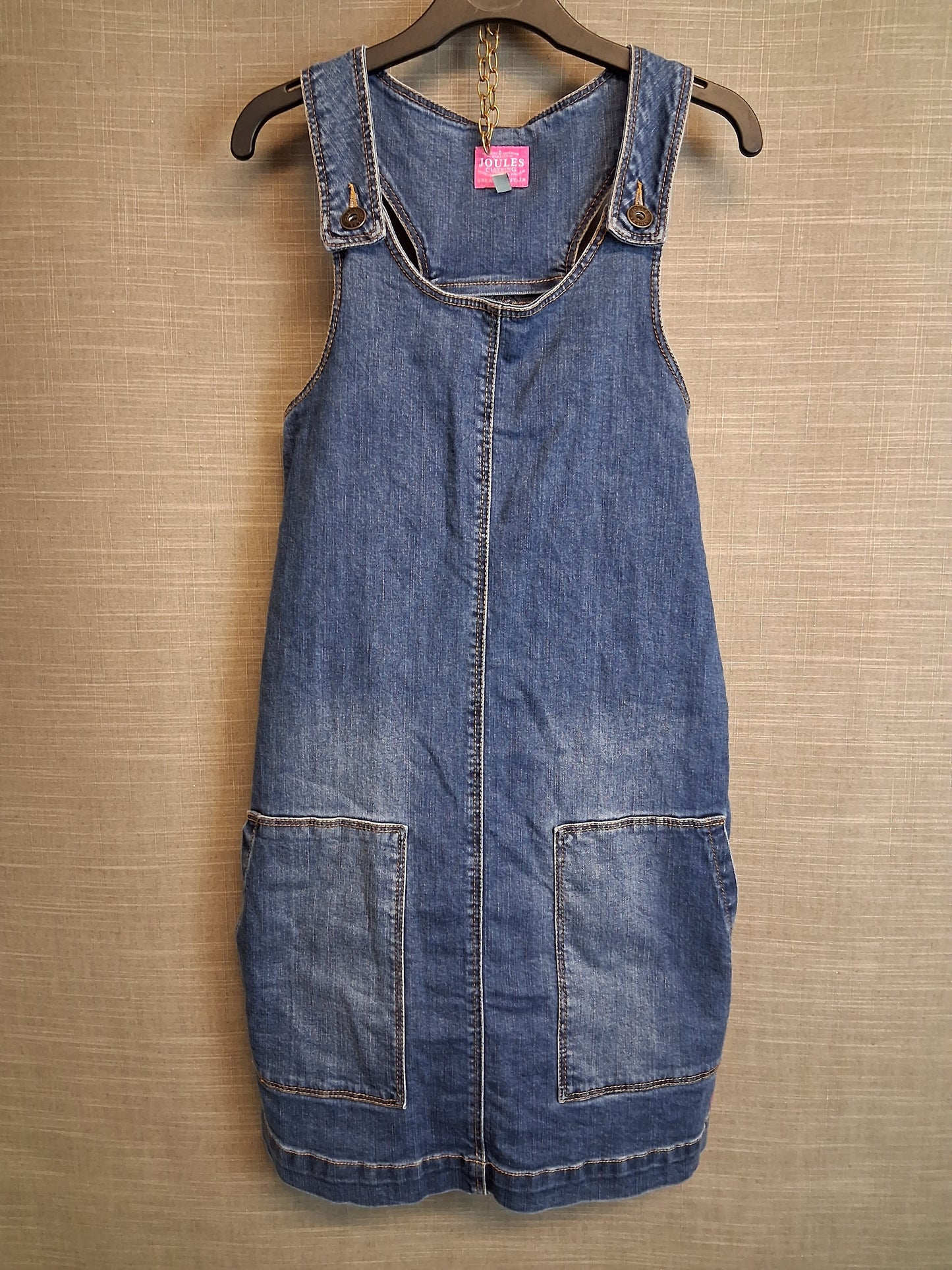 Joules Girls Blue Denim Pinafore Dress Age 11-12 Years