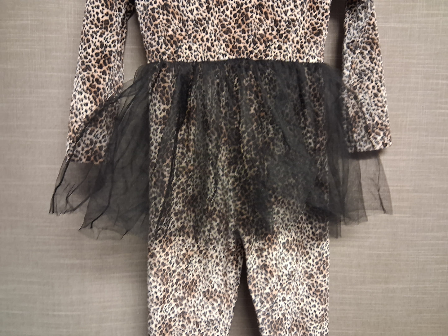TU Girls Leopard Cat Fancy Dress Costume Age 7 Years Beige Black Halloween