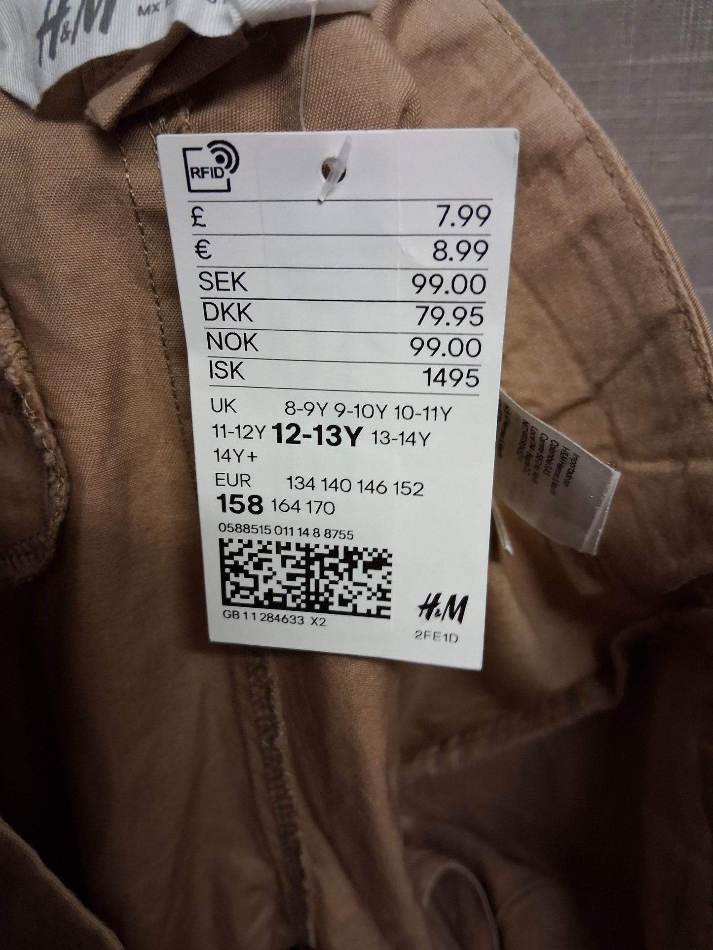 H&M Beige Chino Style Shorts Age 12-13 Years New