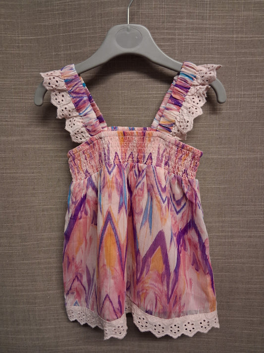 River Island Pink Multicolour Sleeveless A Line Dress Age 12-18 Months