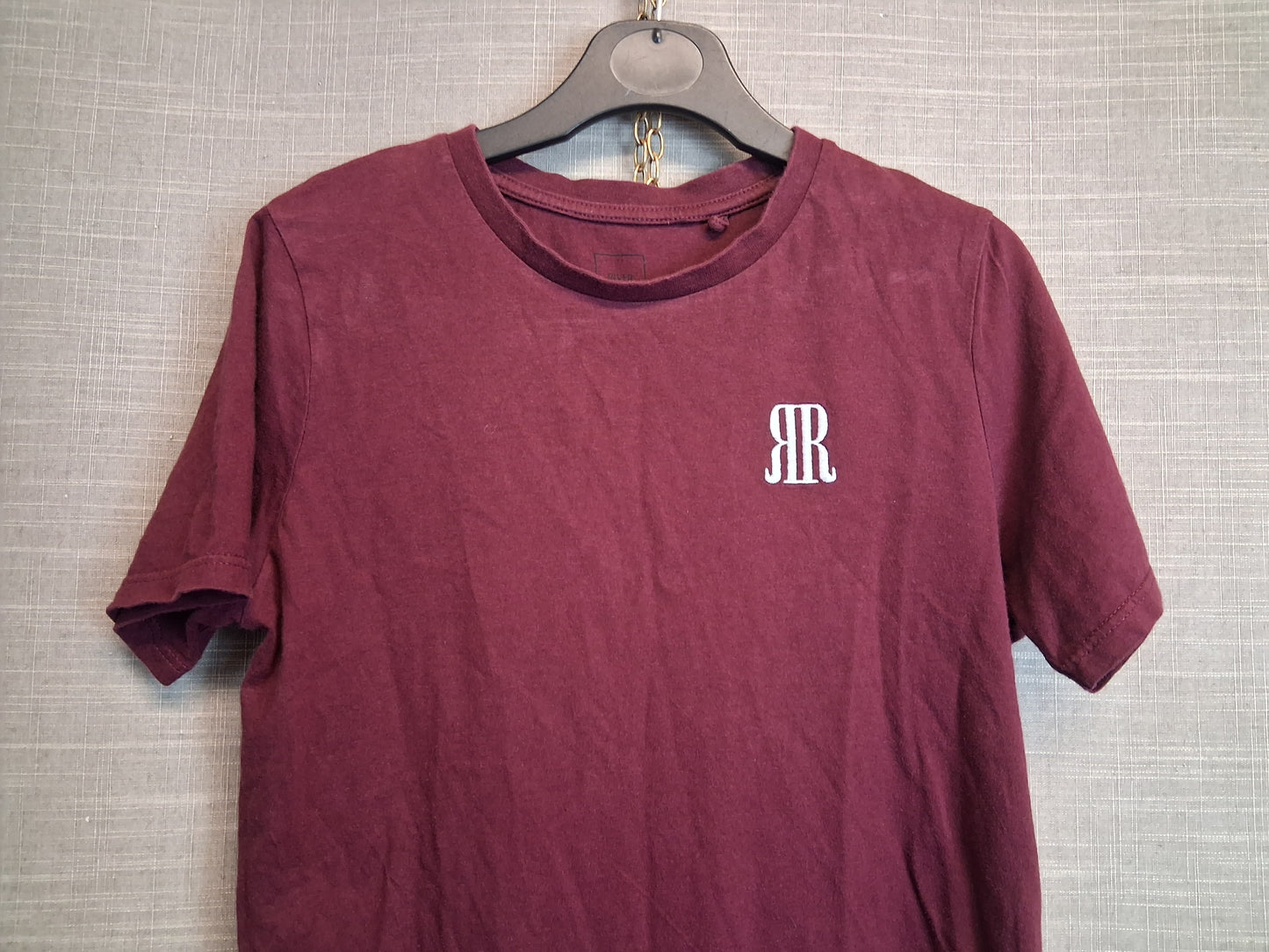 River Island Boys T-Shirt Short Sleeve Burgundy Age 9-10 Years
