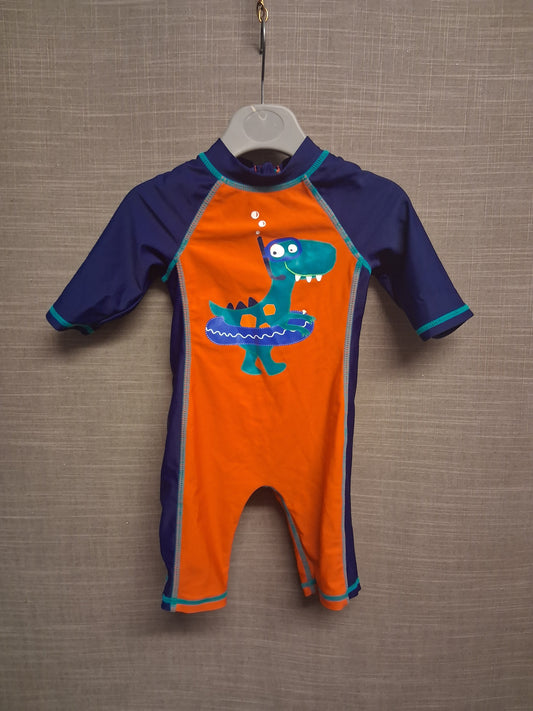 Blue Zoo Boys UV Swimsuit One Piece Age 6-9 Months Dinosaur