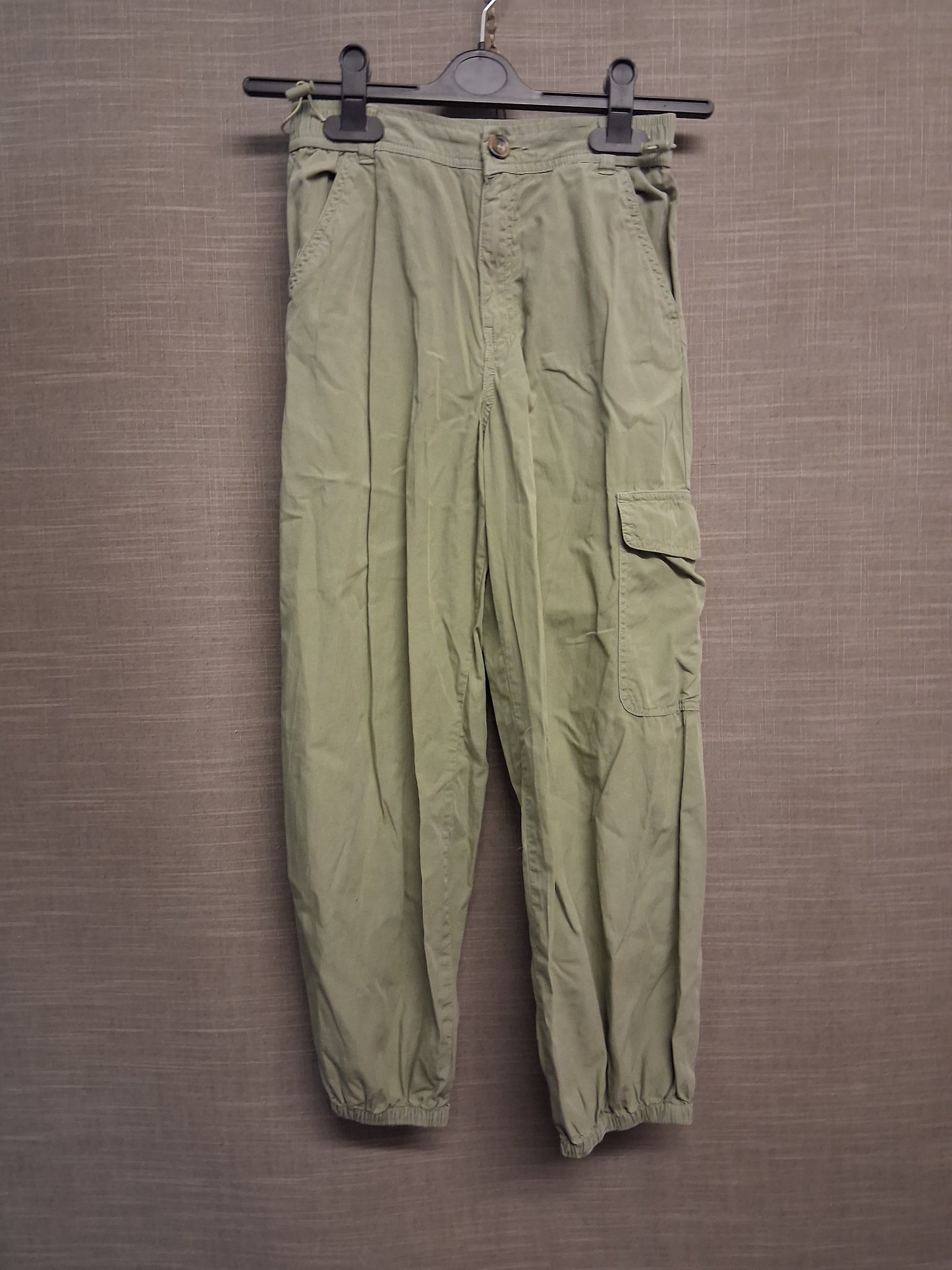 John Lewis Boys Khaki Green Cargo Chinos Age 10 Years