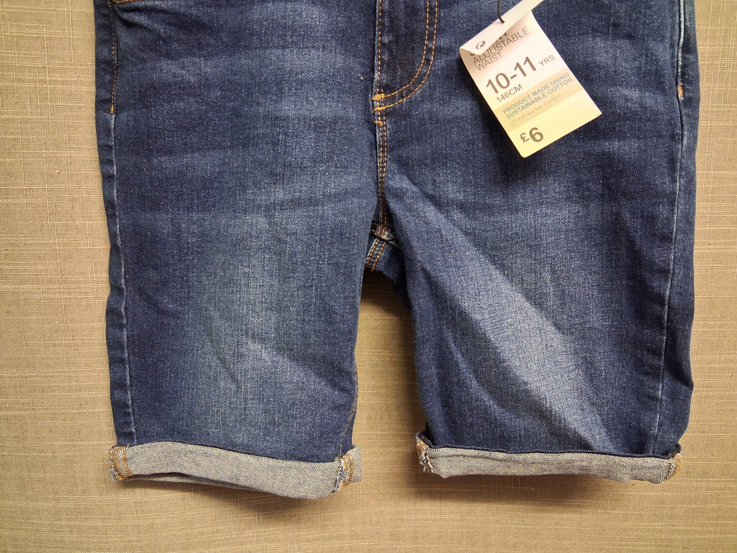 Primark Boys Blue Denim Skinny Short Age 10-11 Years New