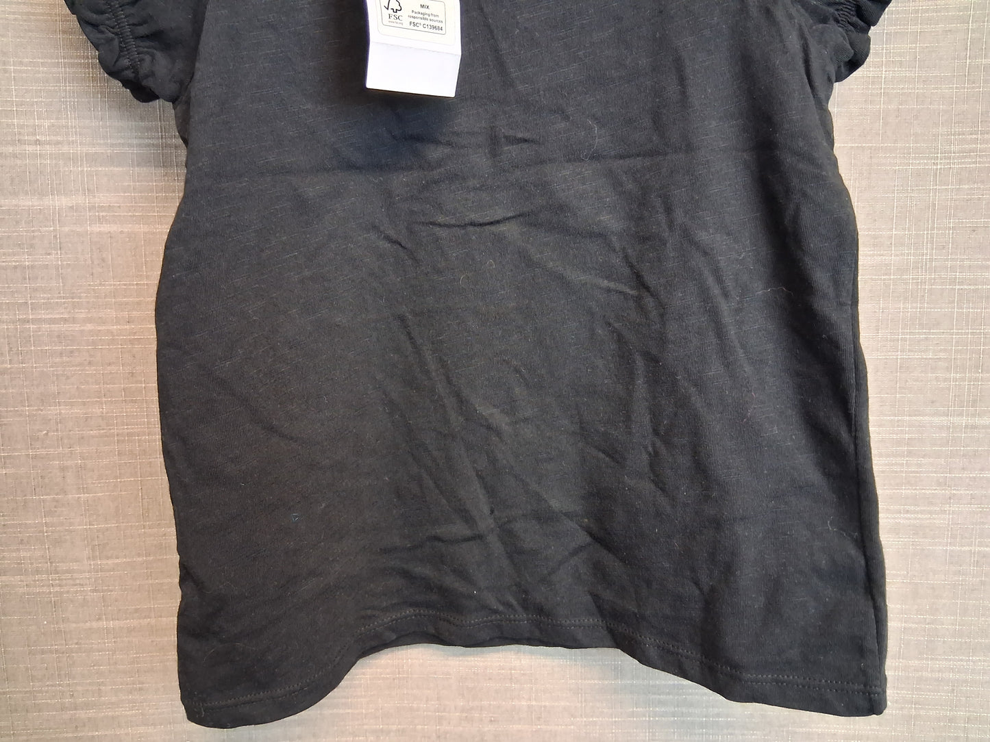 George Girls Black Short Sleeve T-Shirt Age 6-7 Years New