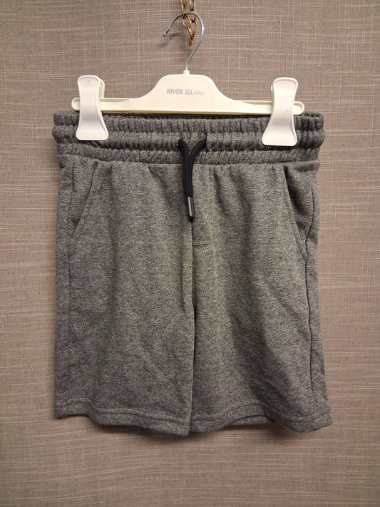 F&F Grey Jersey Joggers Shorts Elastic Waist Age 5-6 Years